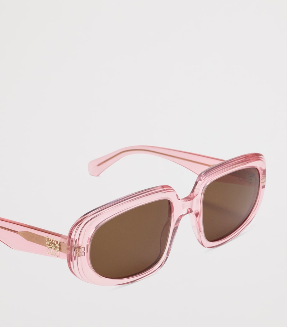 LOEWE Rectangular Steps Sunglasses Transparent Pink Image 4