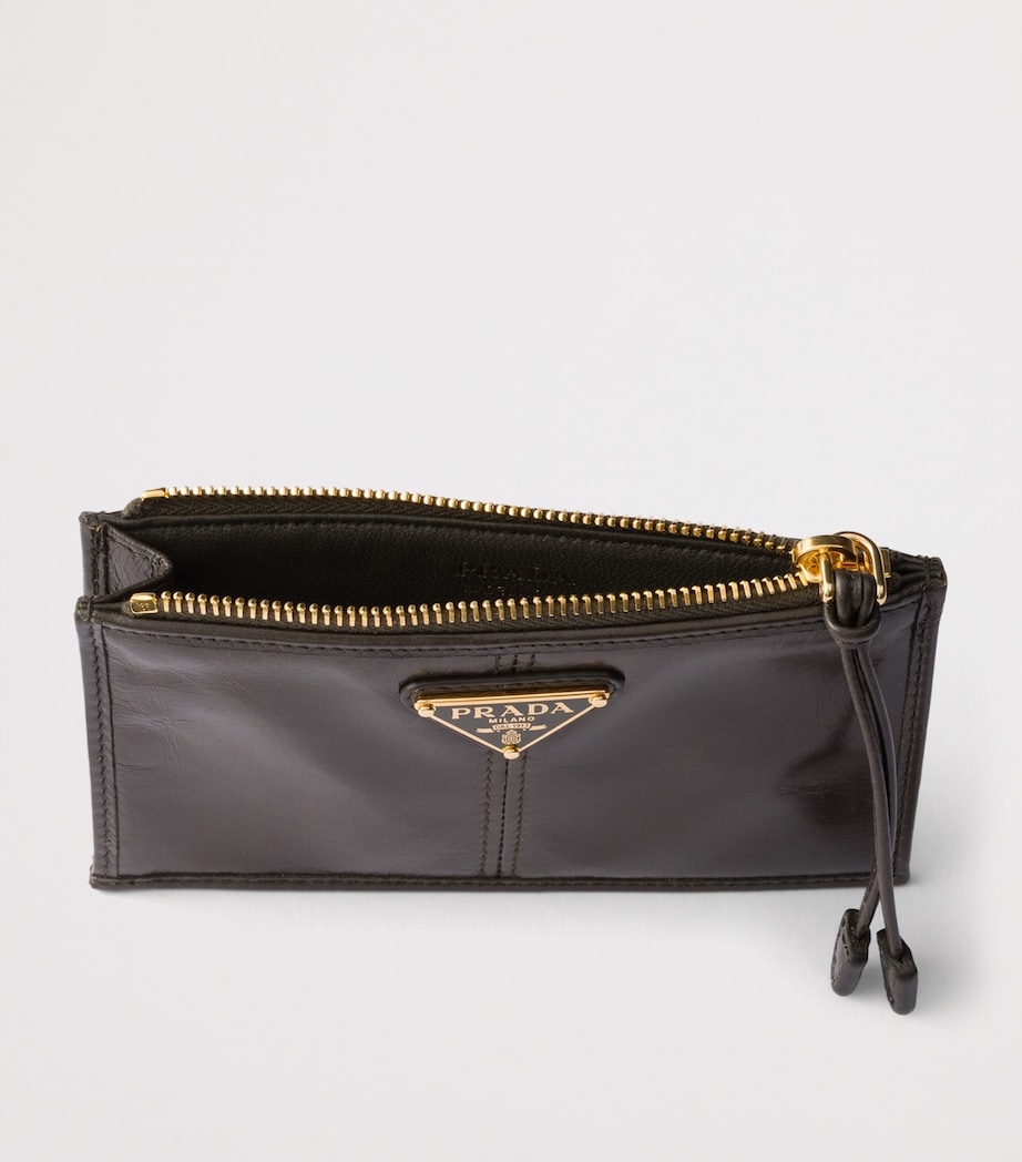 Prada Saffiano Leather Zip Card Holder Green Image 2
