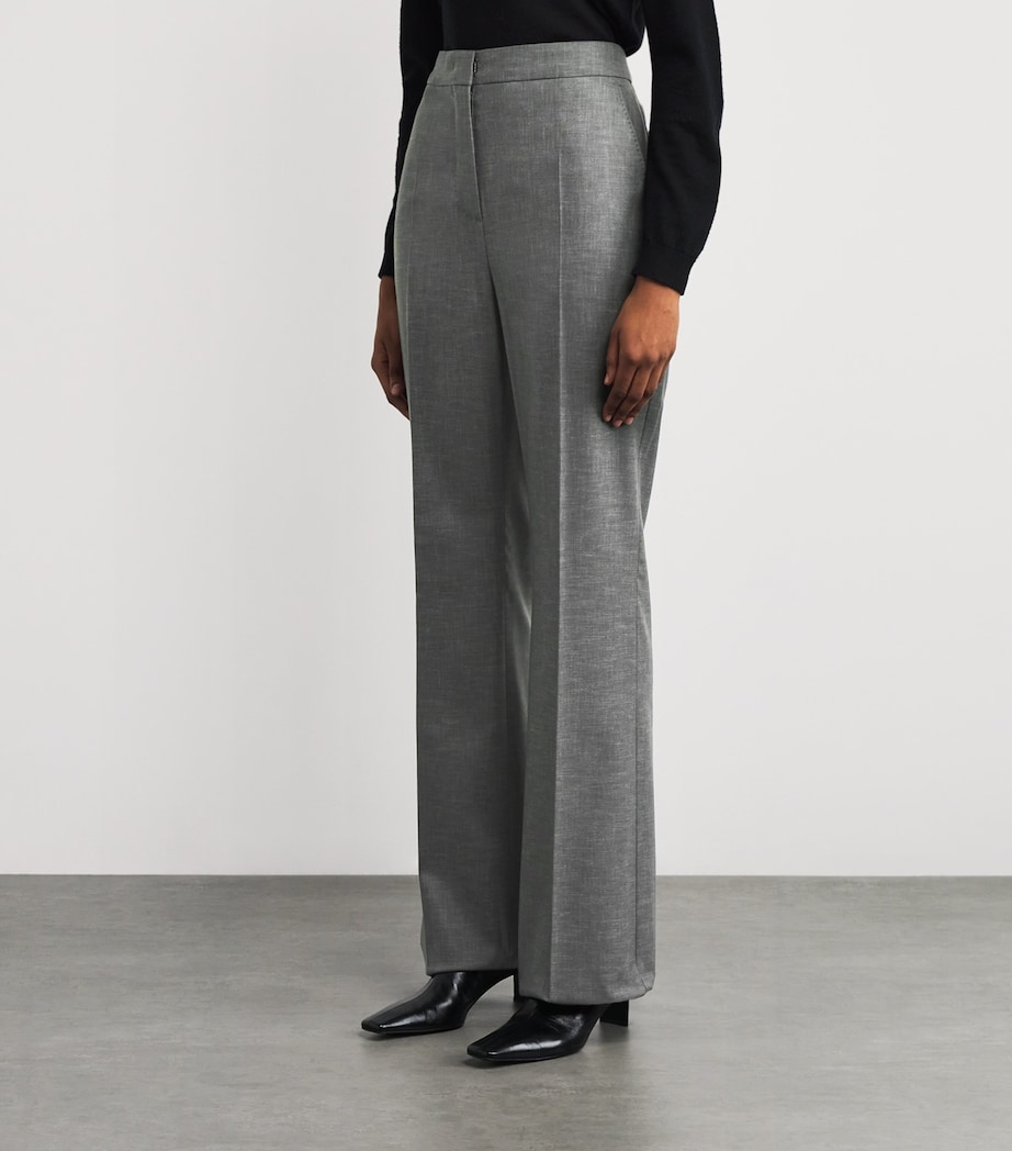 Stretch-Wool Flared Trousers KAKI Image 3