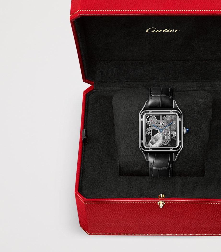 Large Steel Santos-Dumont Skeleton Watch 43.5mm STEEL Image 3