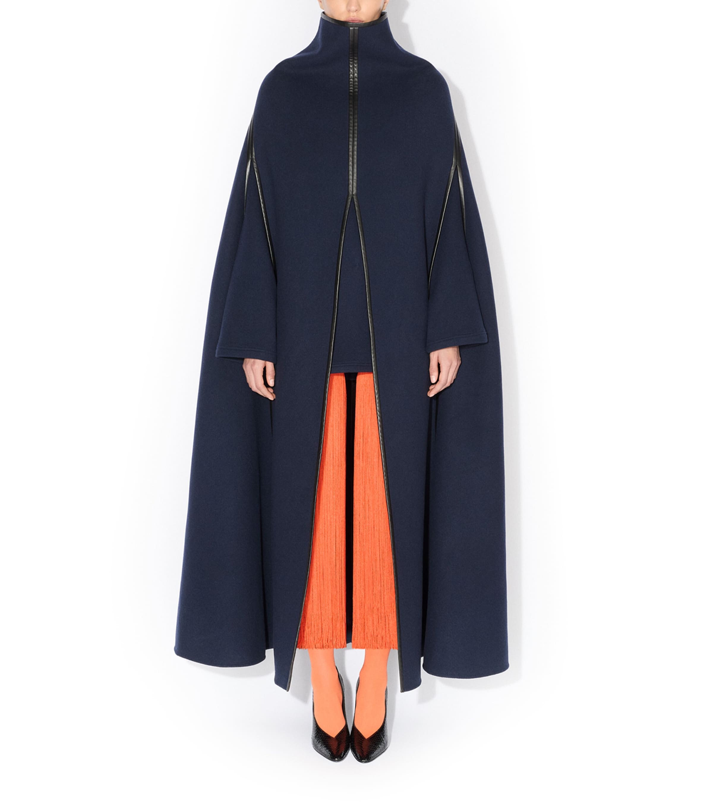 Alaïa Womens Wool Cape Marine Image 2