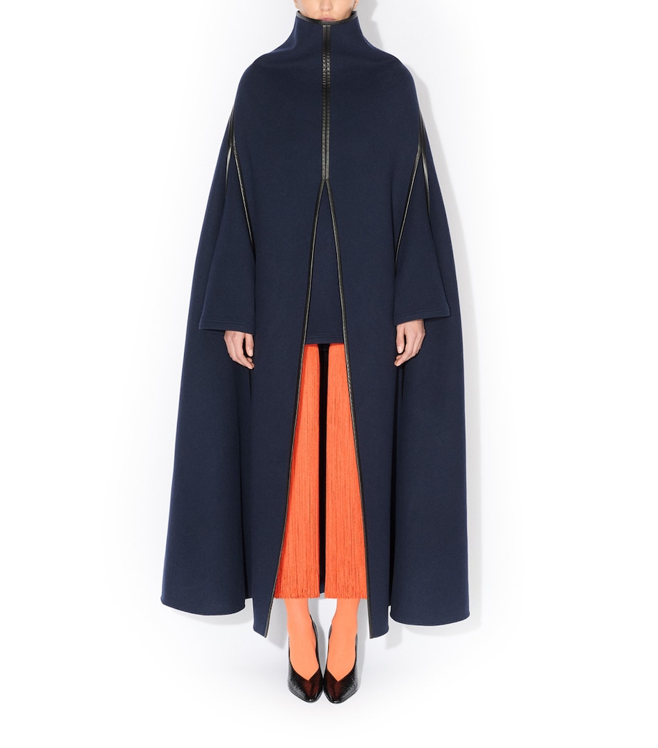 Alaïa Womens Wool Cape Marine Image 2