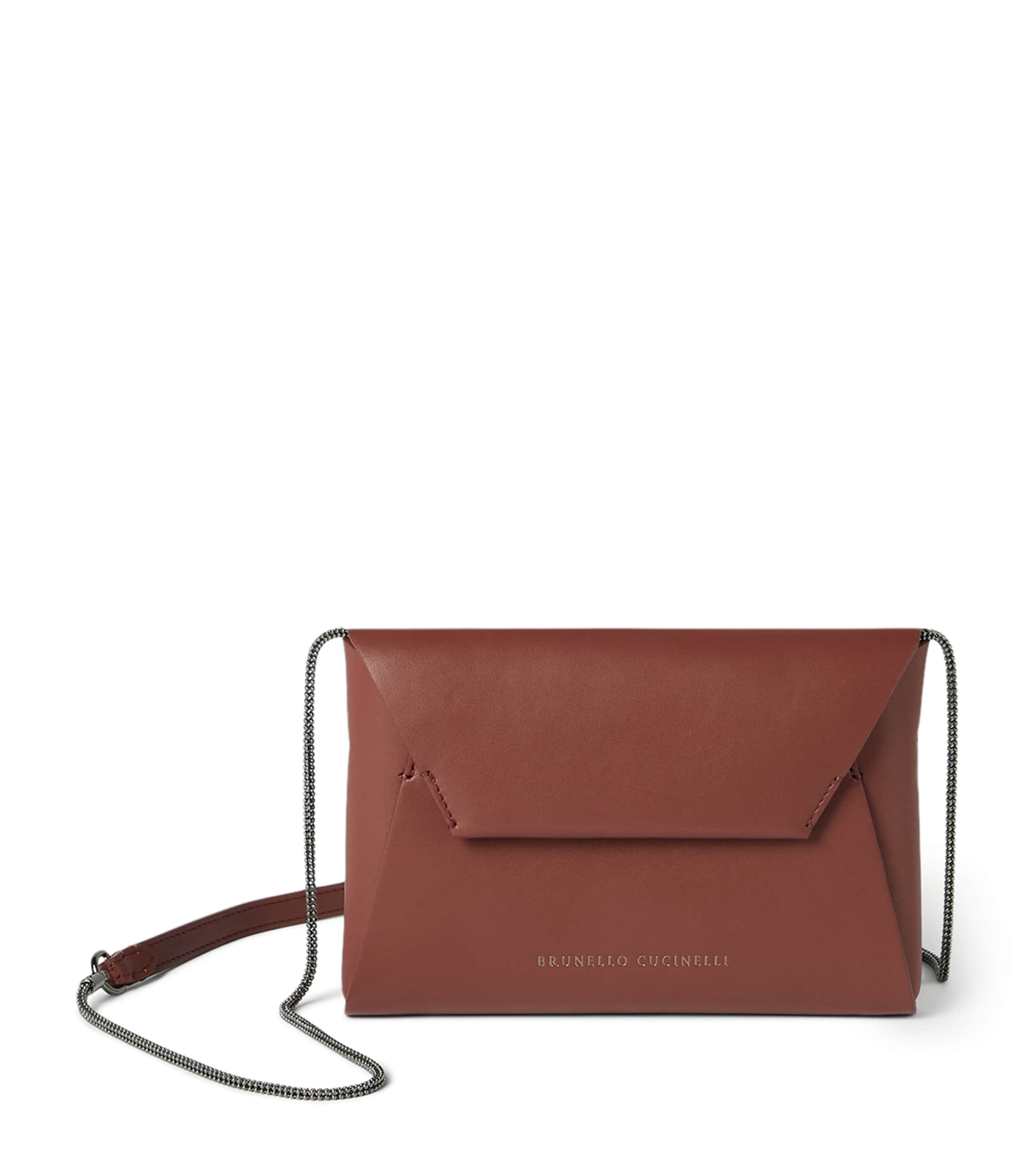 Brunello Cucinelli Leather BC Pochette Clutch Bag Image 1