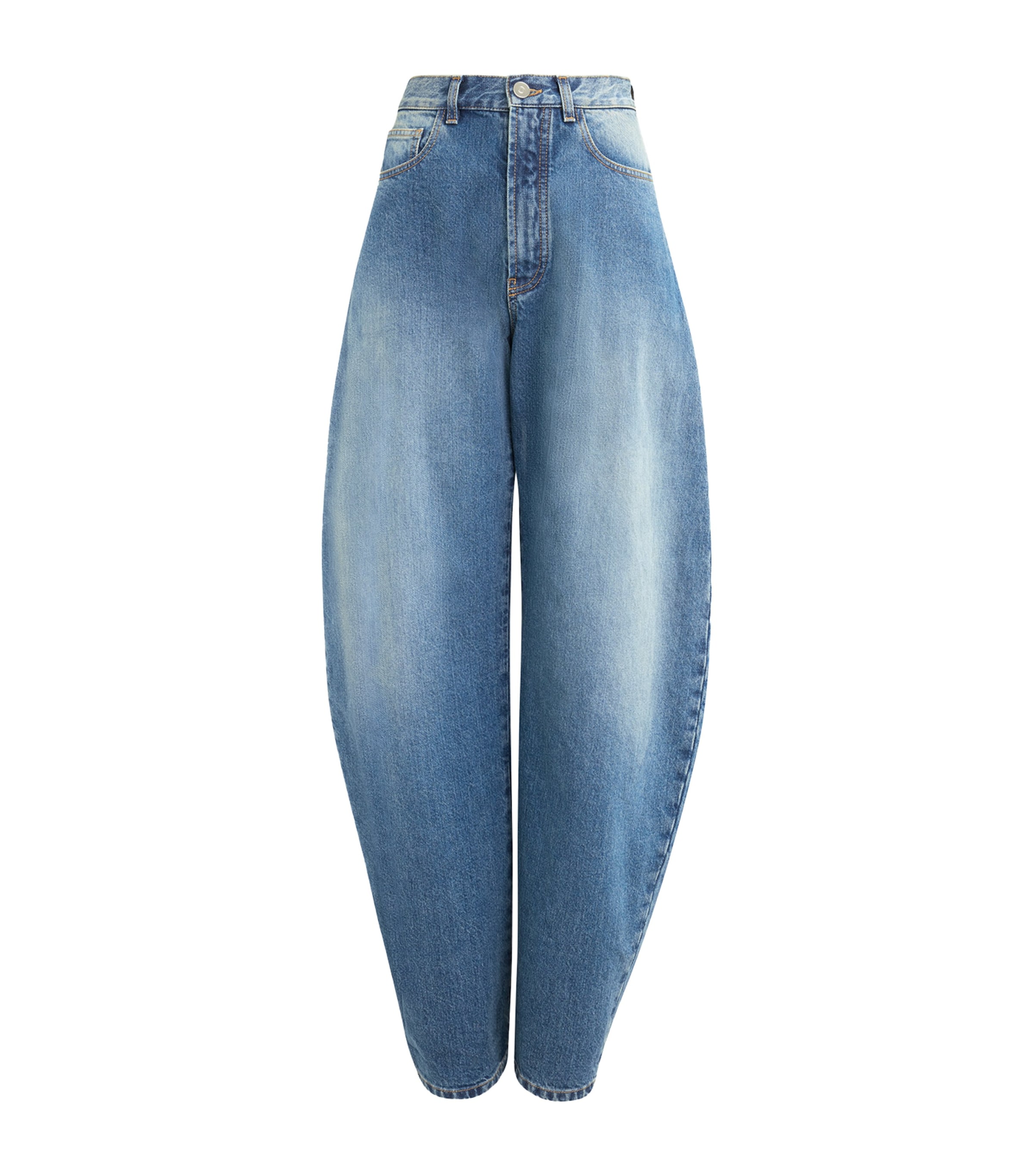 Alaïa Alaia Women Round Jeans In Délavé Denim In Blue