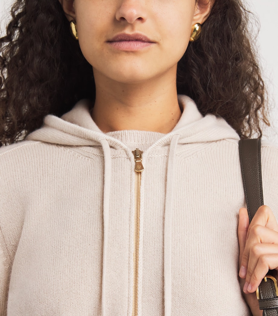Cashmere Zip-Up Hoodie SABBIA PANNA Image 6