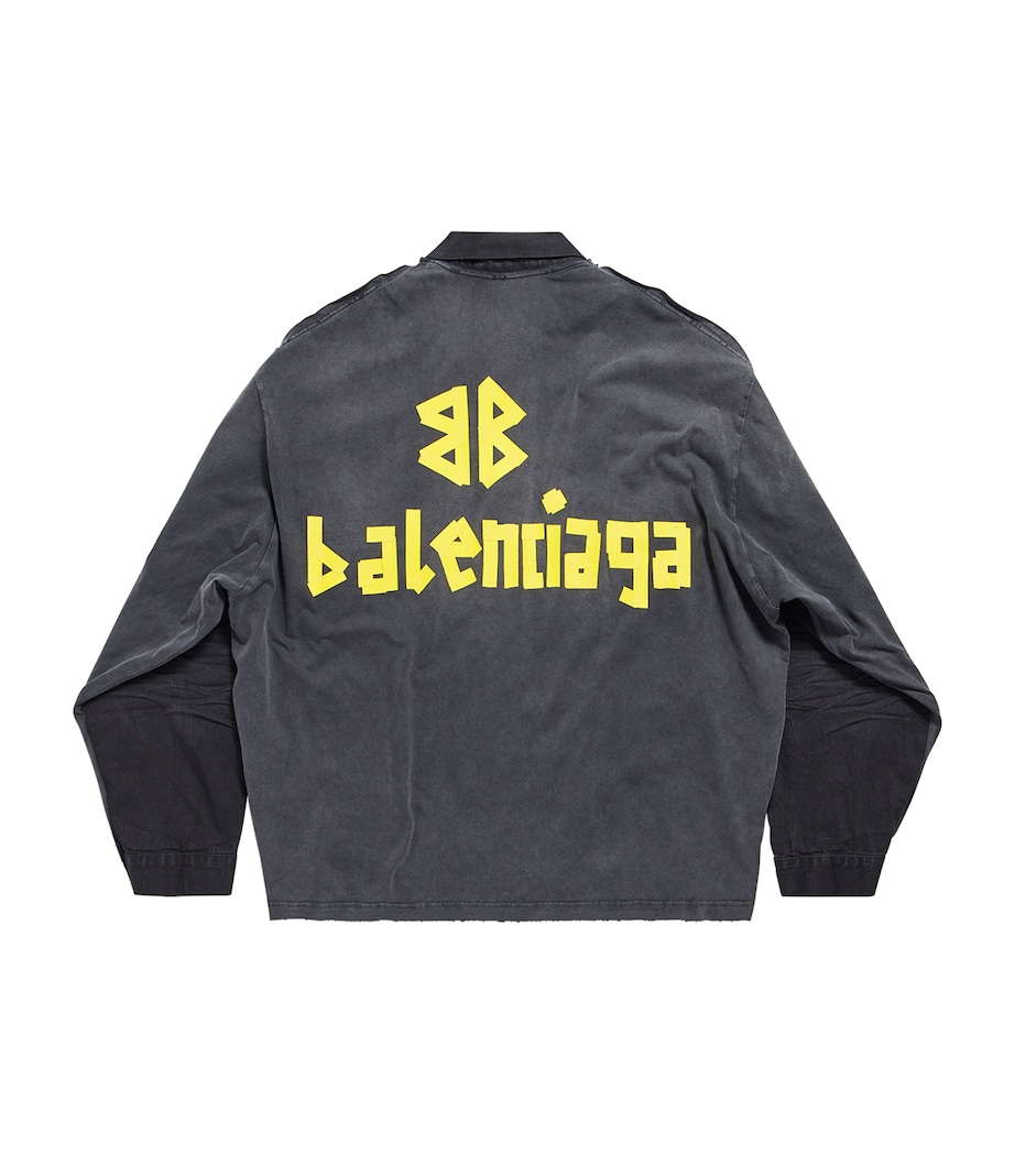 Balenciaga Mens Denim Oversized Hybrid Jacket Image 3
