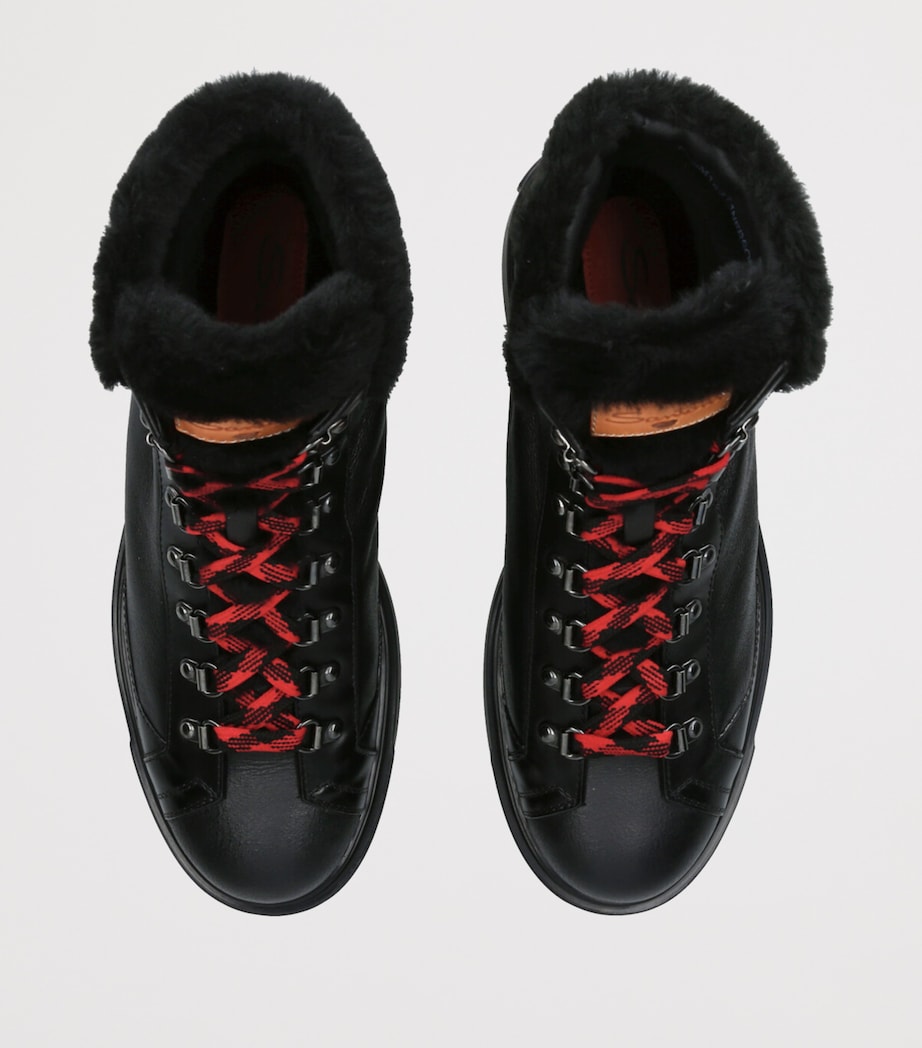 Leather St. Moritz Hiking Boots BLACK Image 4