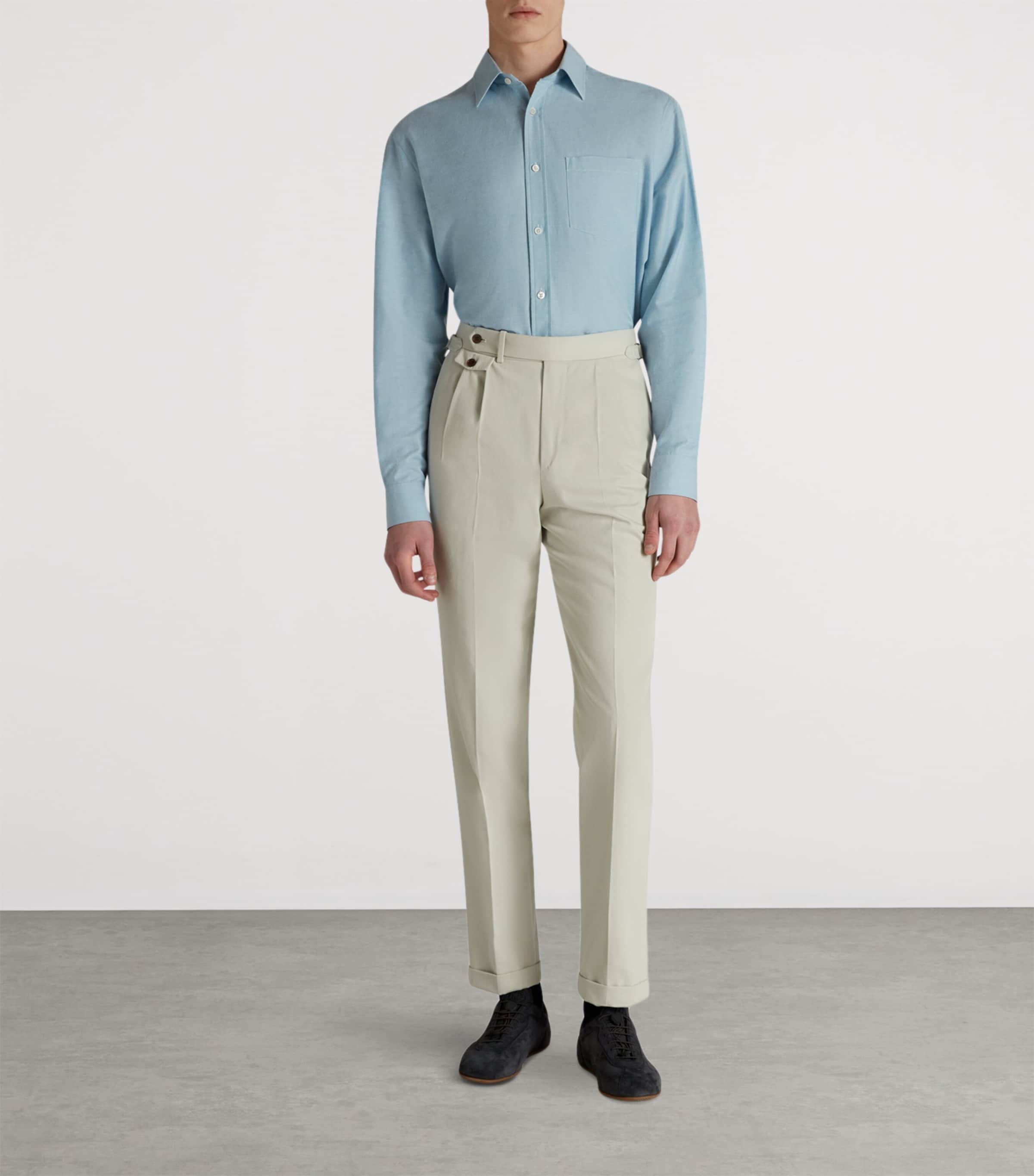 Cotton-Cashmere Oxford Shirt 450PALE BLUE Image 2