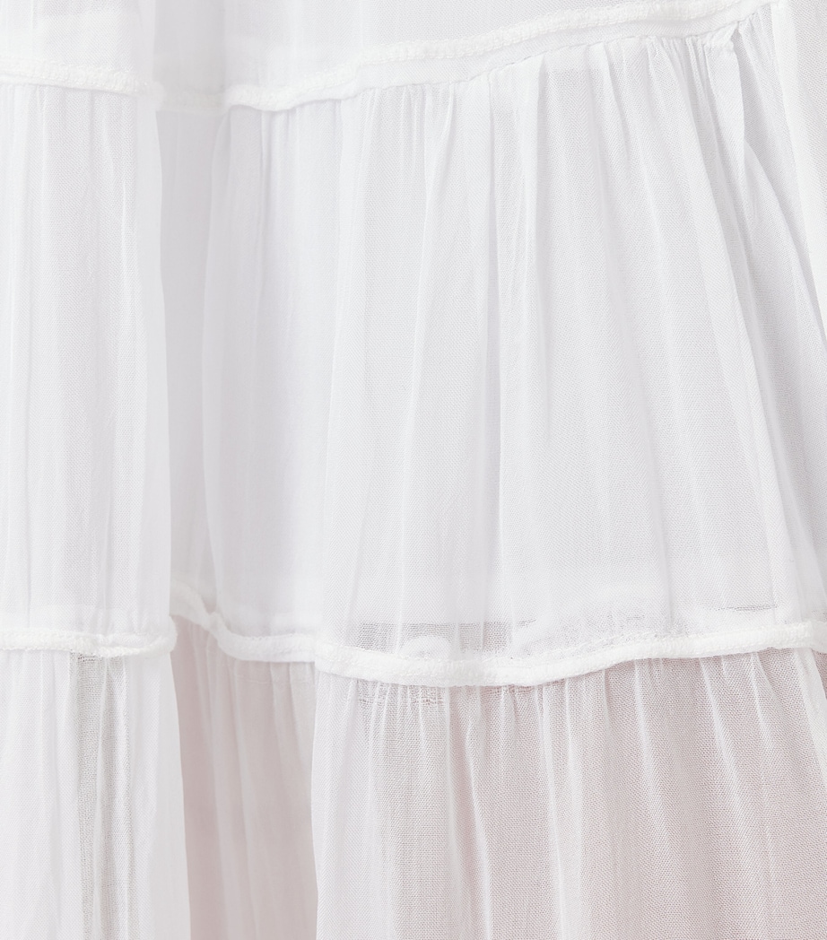 AllSaints Womens Eva Tiered Midi Skirt Chalk White Image 9