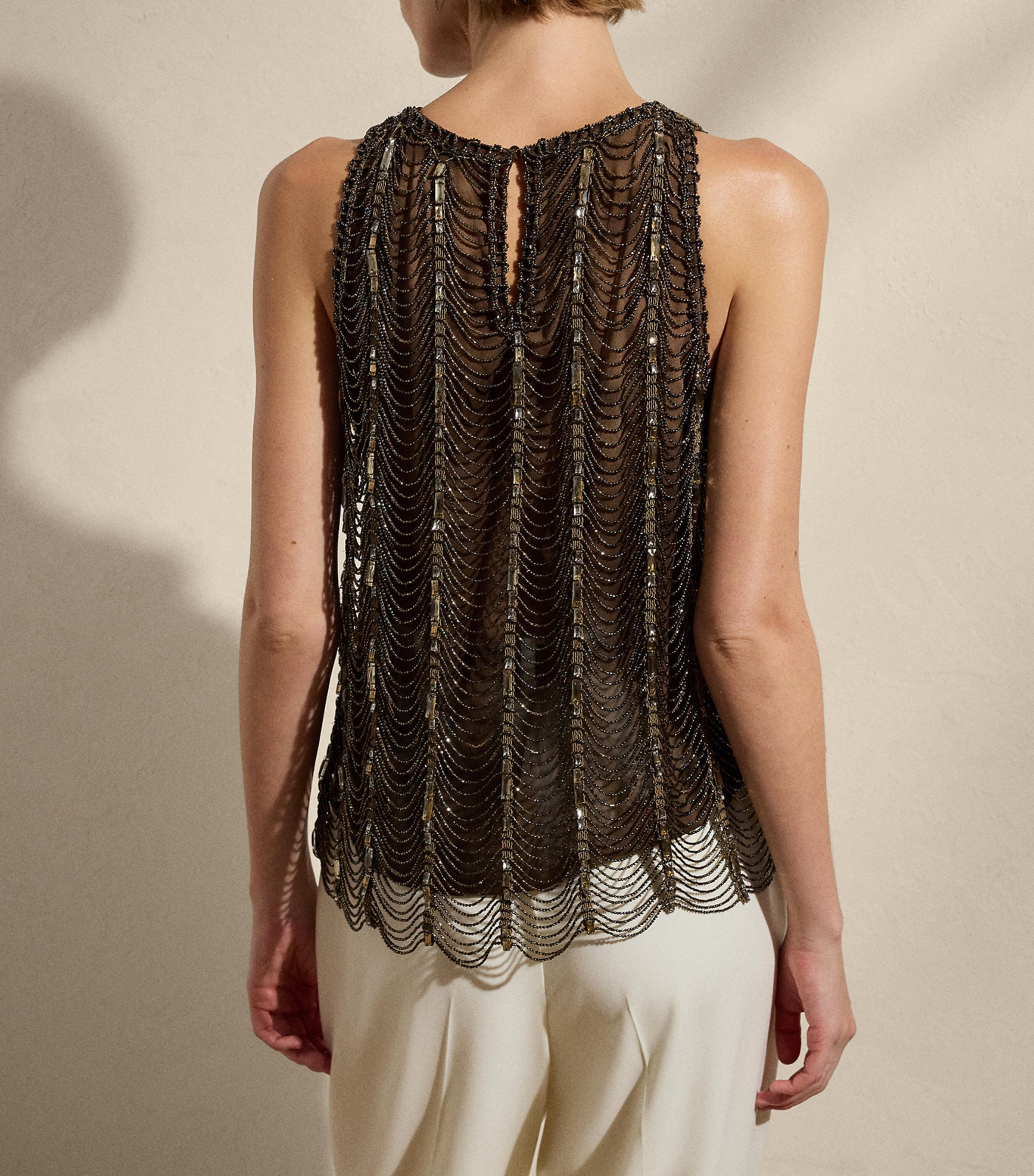 Tulle Beaded Top COCOA MULTI Image 4