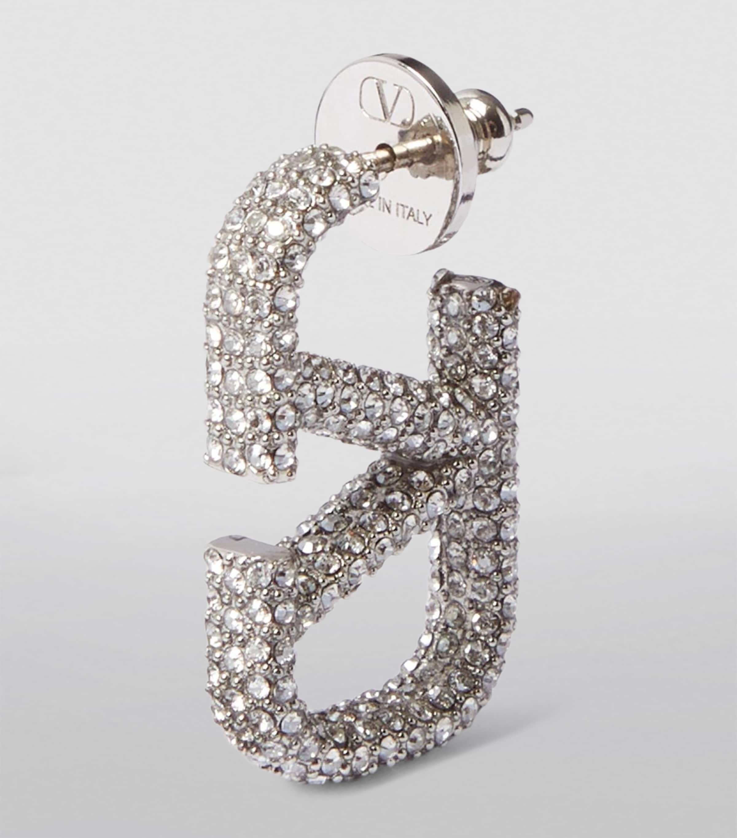 ☆大人気☆ VALENTINO VLOGO SIGNATURE STRASS EARRINGS Valentino Garavani VLogo Signature strass earrings for Women
