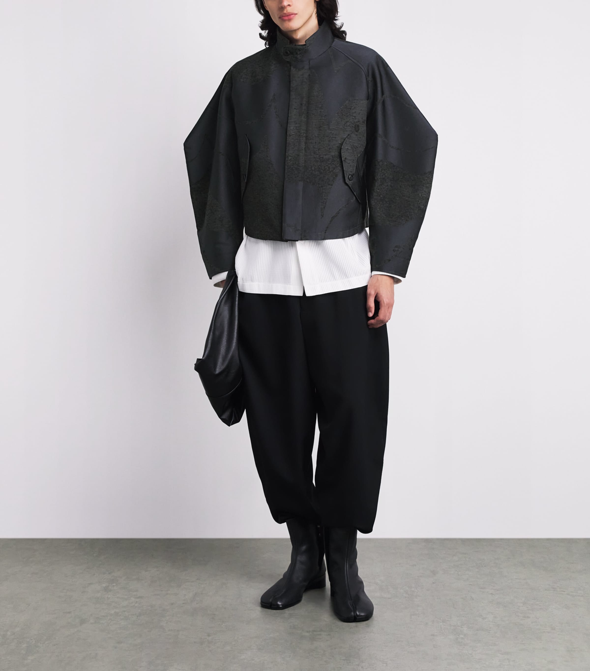 Inlay Bomber Jacket 15-BLACK Image 2