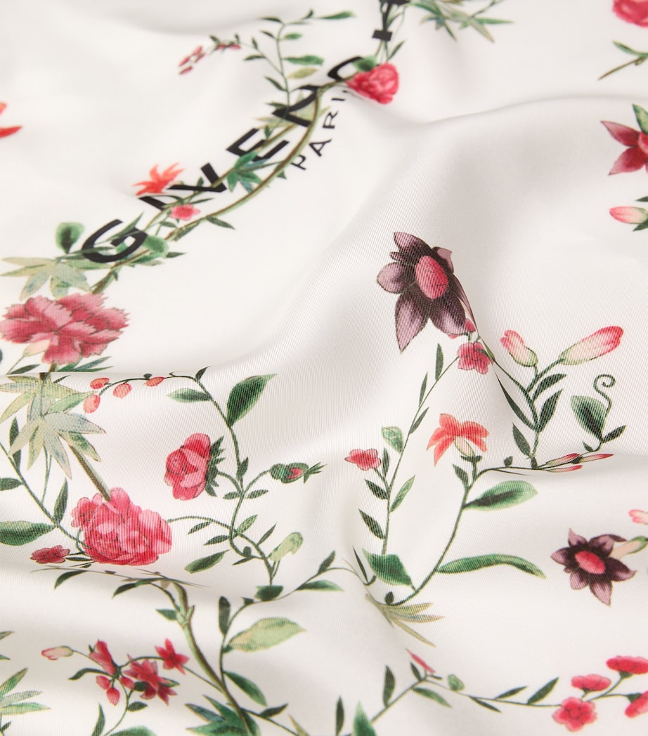 Silk Floral Square Shawl BABY BLUE/WHITE Image 2