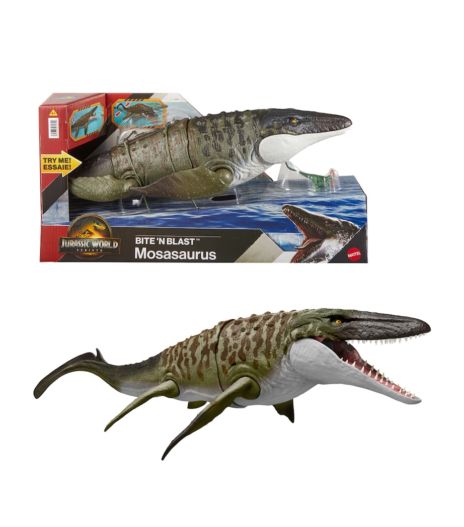 Bite N Blast Mosasaurus Action Figure and Mini Dilophosaurus Toy MULTI Image 2