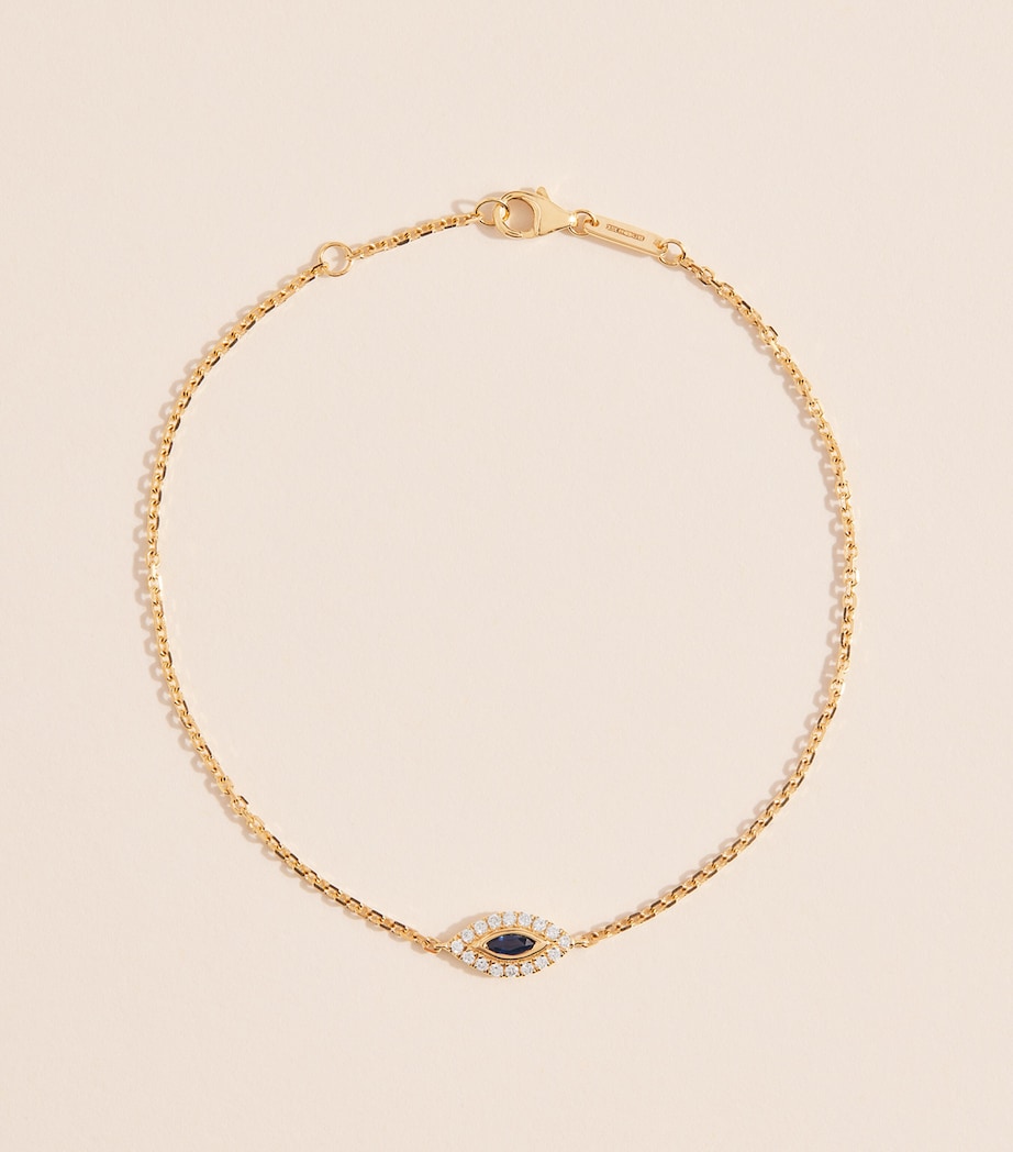 Anita Ko Yellow Gold, Diamond and Sapphire Evil Eye Chain Bracelet Yellow Gold Image 1