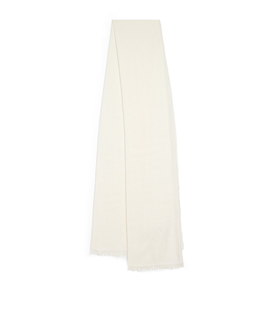 Weekend Max Mara Modal-Cotton-Blend Scarf White Image 1
