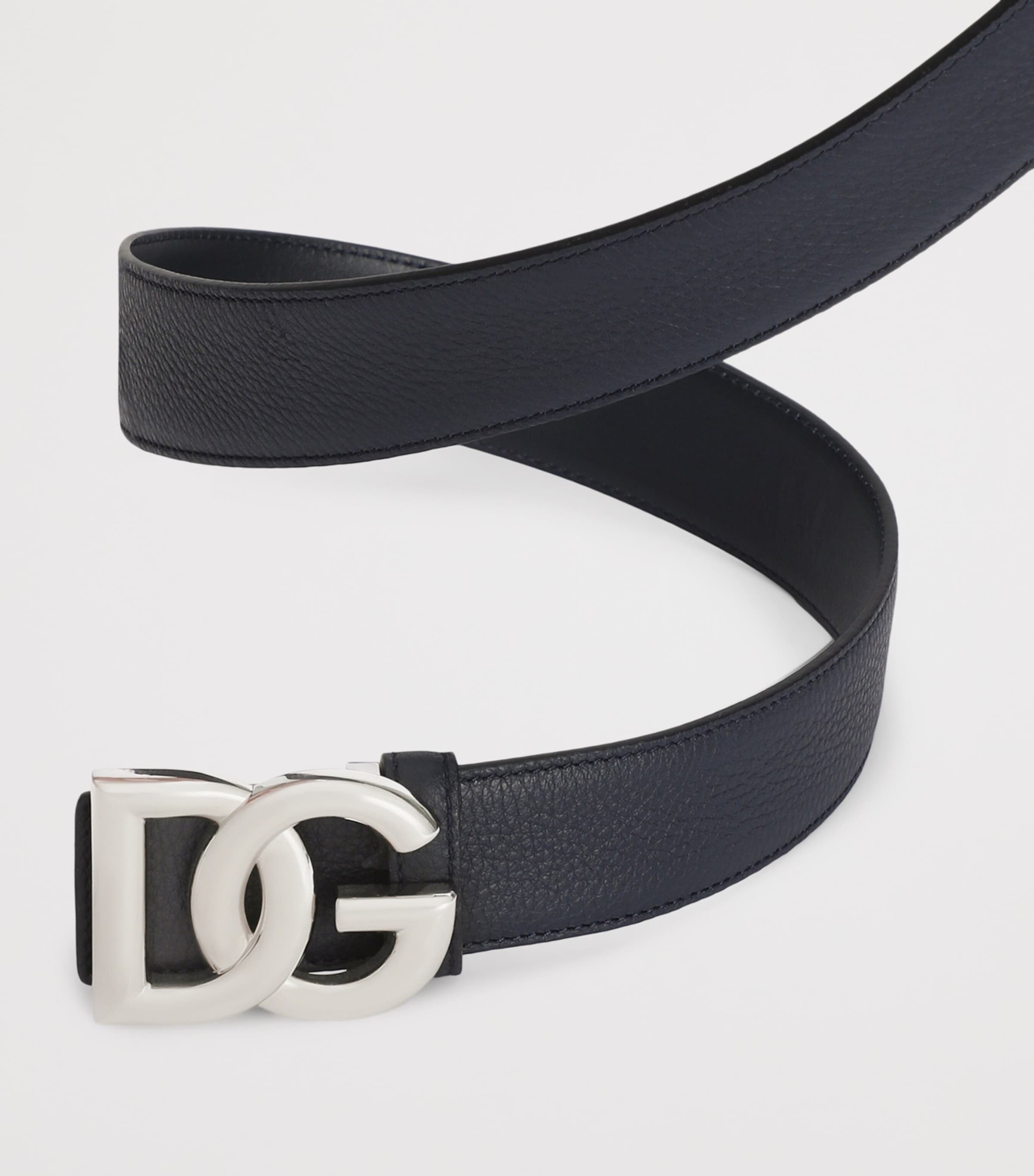 Dolce&Gabbana Leather Logo Belt Blue Image 2