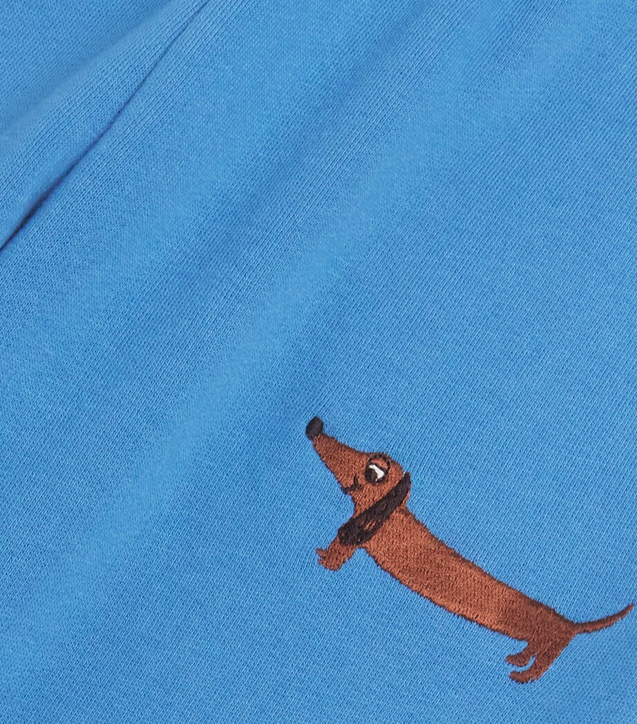 Mini Rodini Organic Cotton Embroidered Dog Sweatshirt (3-11 Years) Blue Image 3