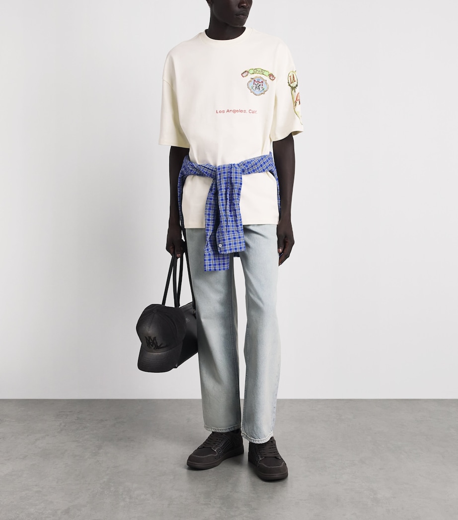 AMIRI Mens Cotton Vista Skate T-Shirt Ivory Image 2
