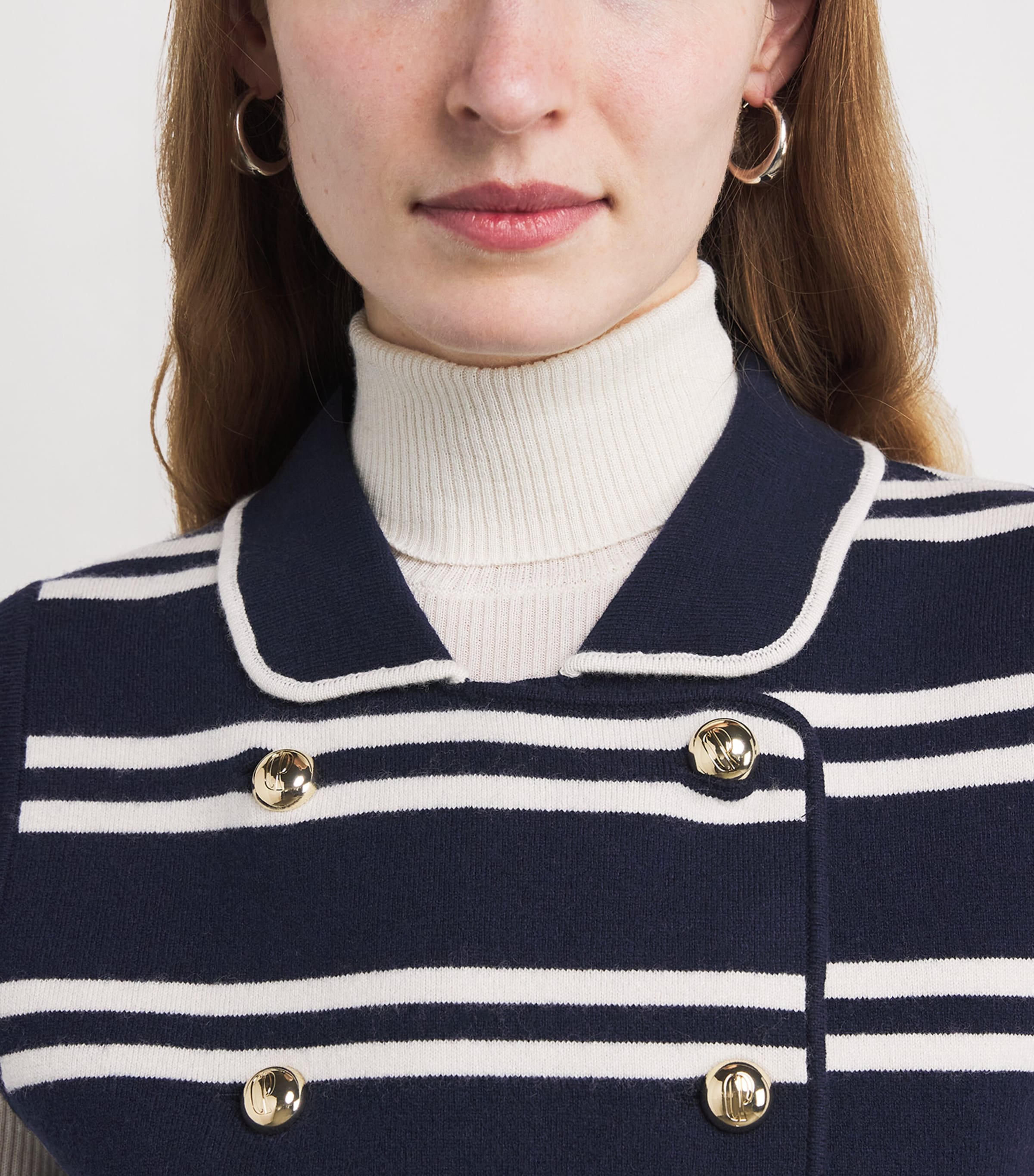 Stripe Sleeveless Cardigan DUAL-COLOR Image 6