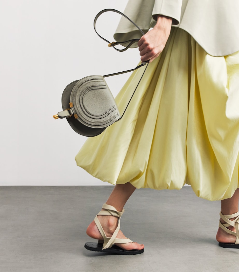 Small Leather Marcie Saddle Bag ALOE GREEN Image 2