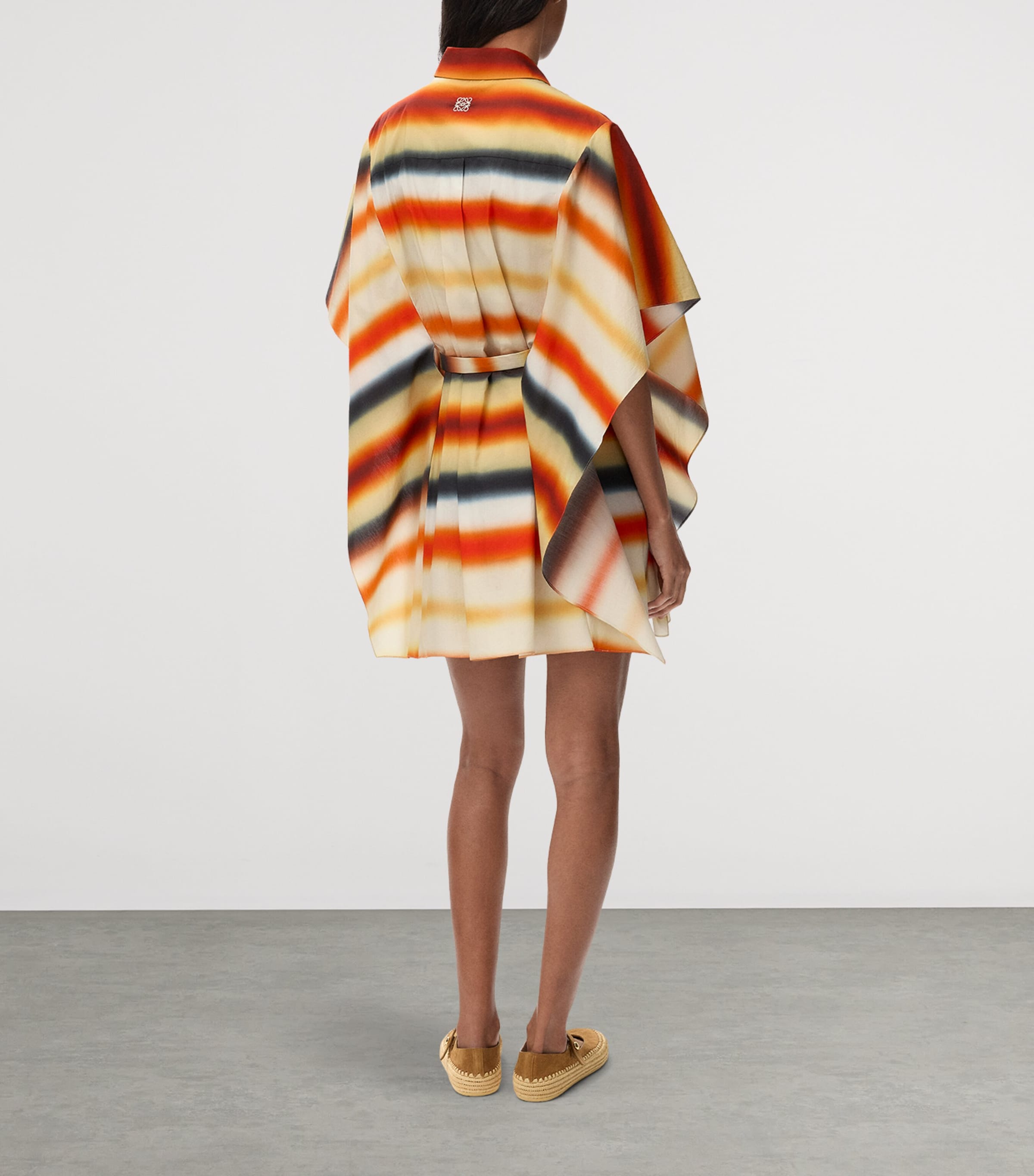 LOEWE Womens x Paula's Ibiza Cotton-Blend Stripe Kaftan Orange/multicolor Image 3