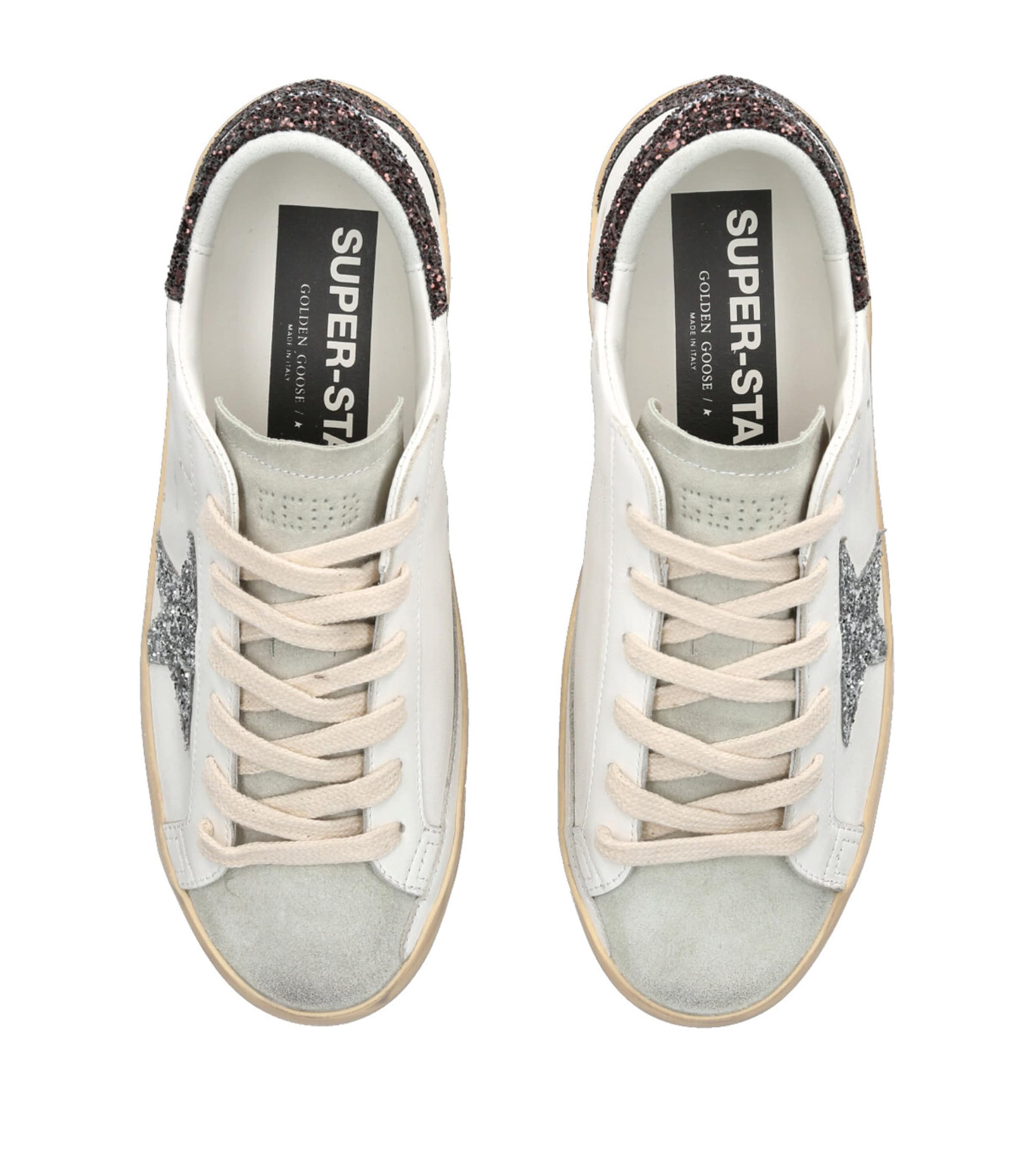 Golden Goose White Leather Superstar Sneakers | Harrods US