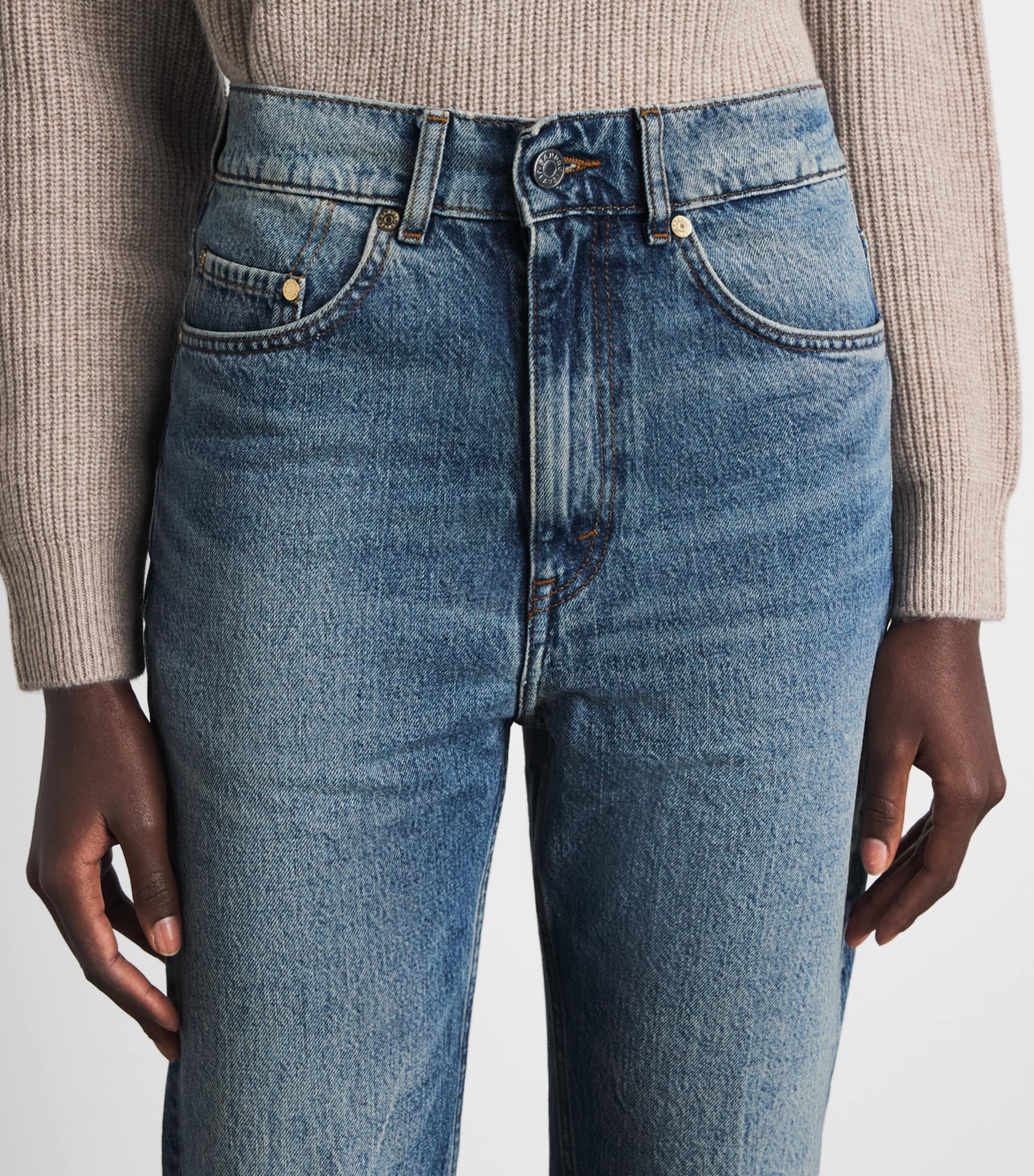 Sandro Paris Womens Straight Jeans Blue Jean Image 3