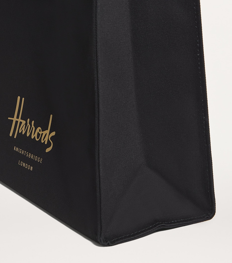 Medium Cotton Logo Tote Bag BLACK Image 7