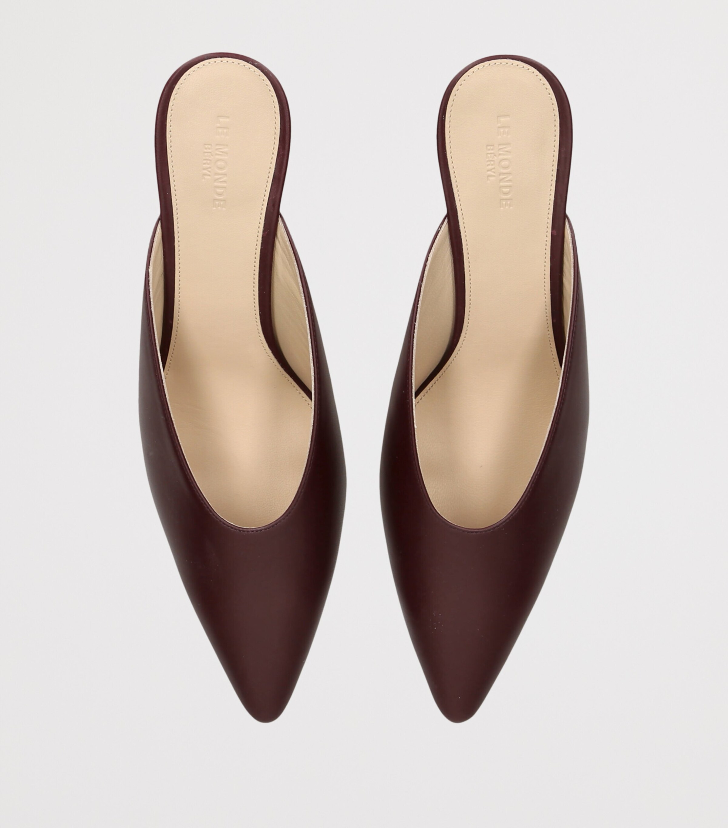 Le Monde Beryl Womens Leather Petra Mules 65 Wine Image 3