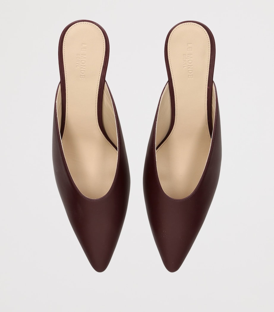 Le Monde Beryl Womens Leather Petra Mules 65 Wine Image 3