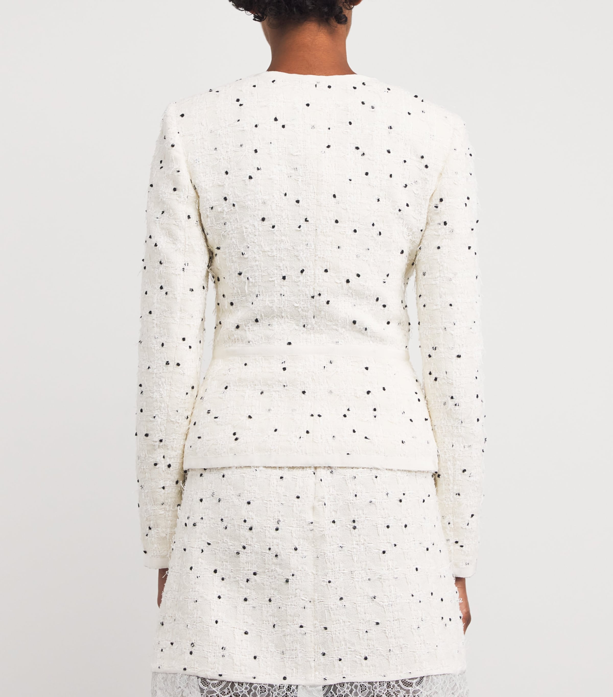Cotton-Blend Polka-Dot Jacket M019 IVORY Image 4