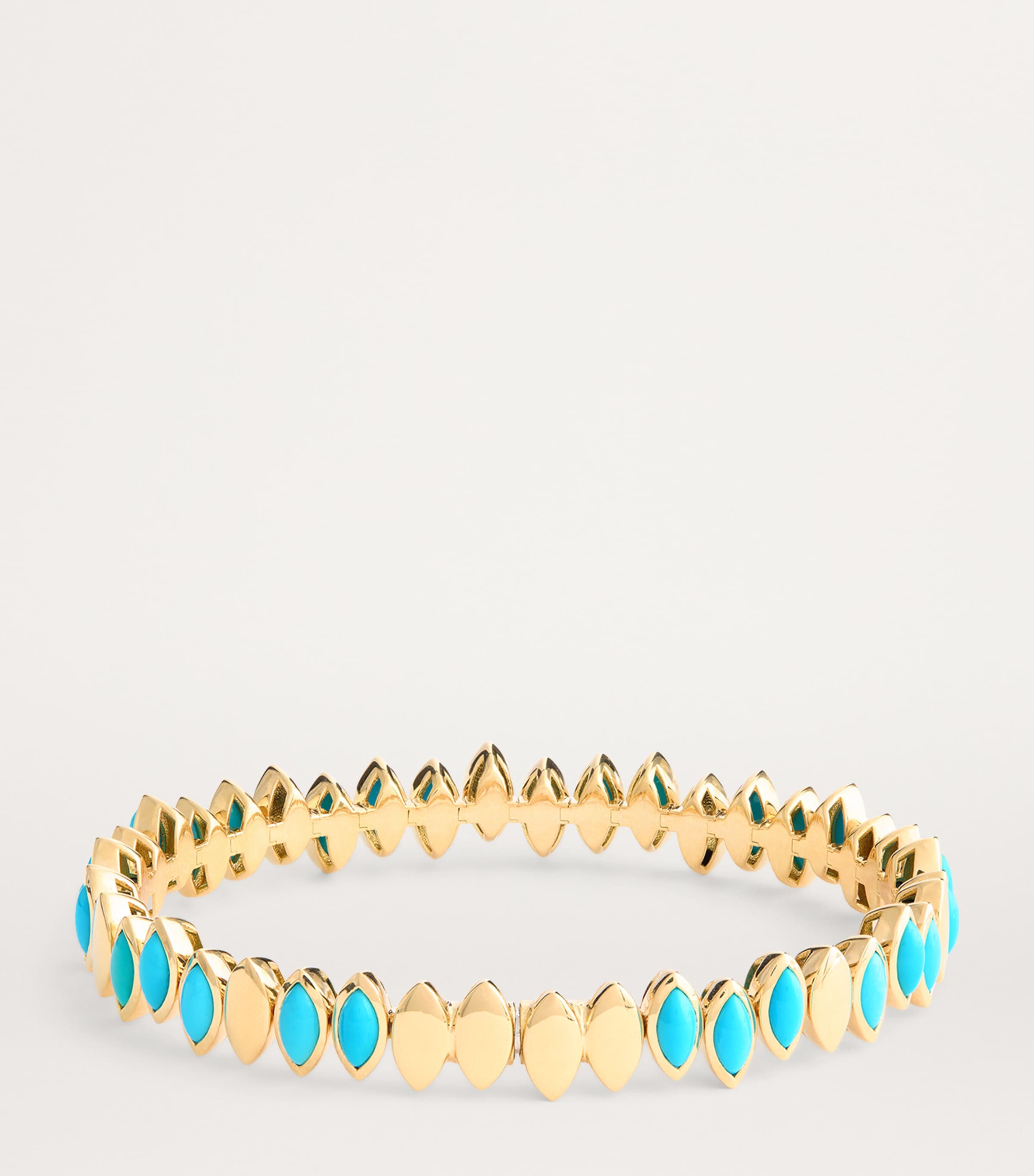 Yellow Gold and Turquoise Navette Bangle YELLOW GOLD Image 2