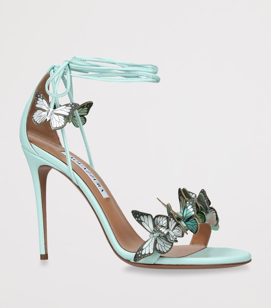 Aquazzura Papillon Heeled Sandals 105 Pale Blue Image 2