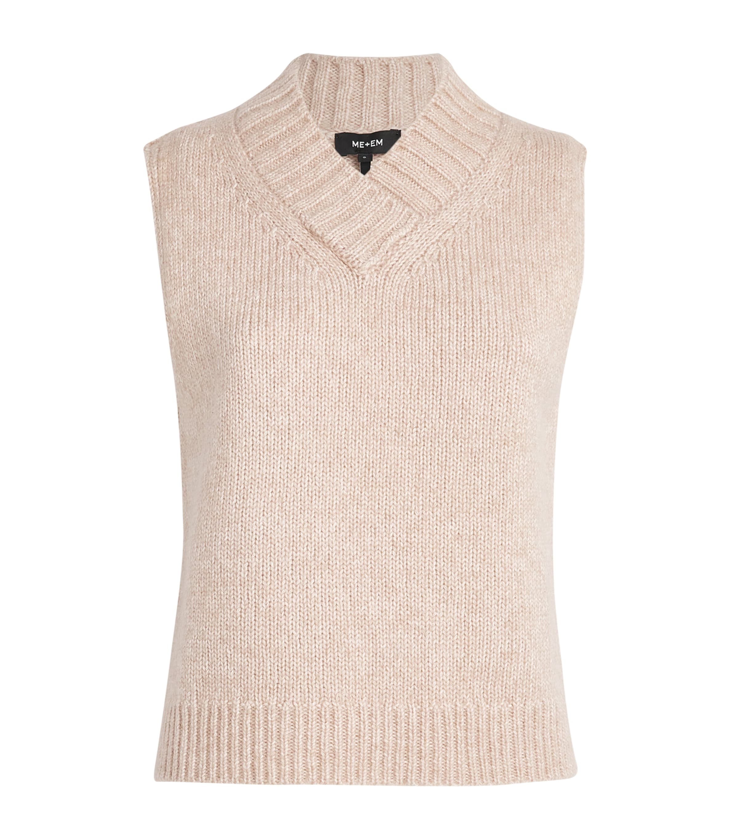 Shop Me+em Wool-cotton Sweater Vest In Neutral