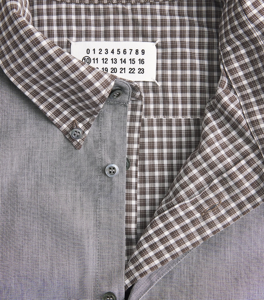 Maison Margiela Mens Double Check Shirt Grey/ Brn Chk Image 6