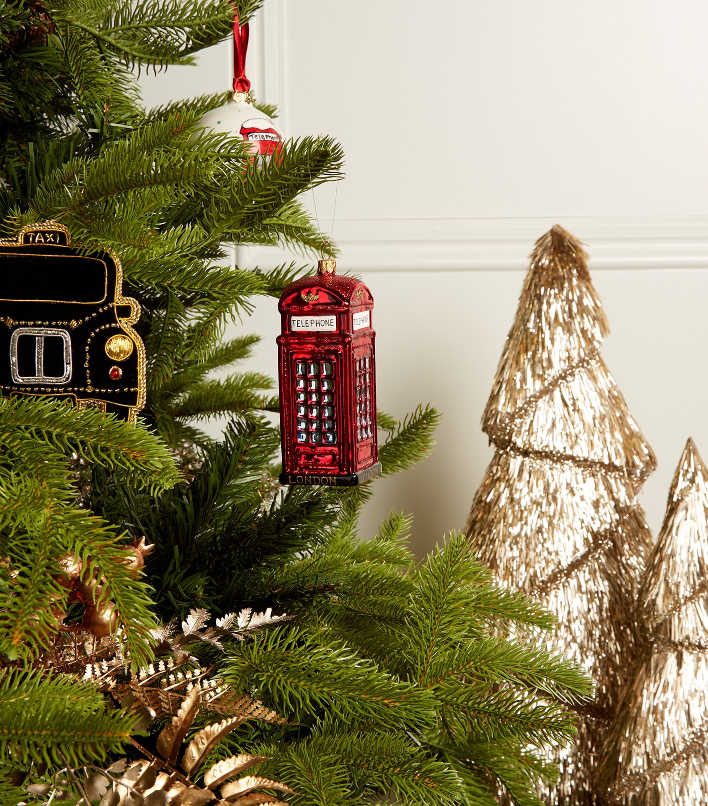 Harrods Telephone Box Christmas Decoration Red Image 9