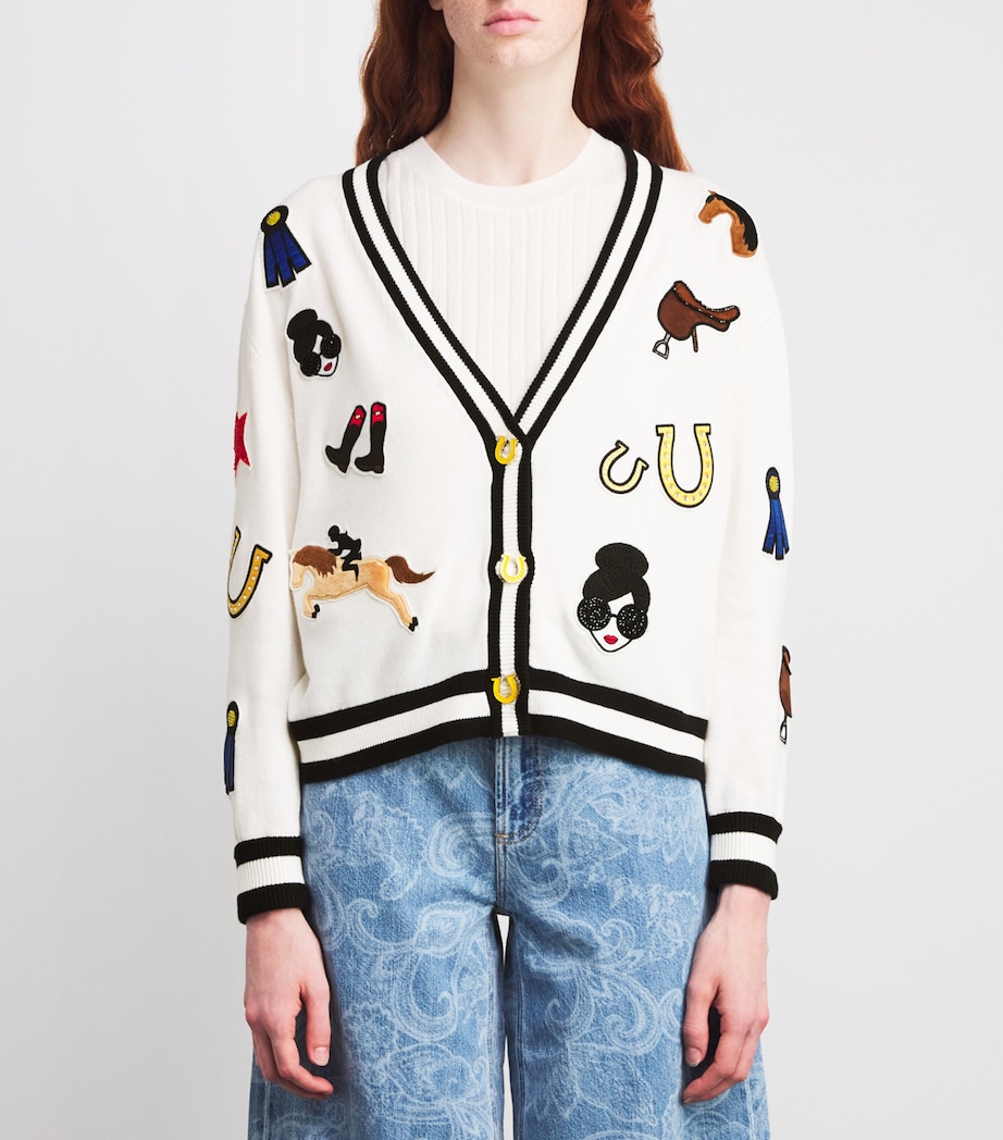 Cotton Embroidered Bradley Cardigan K135-SOFT WHTE MULTI Image 3