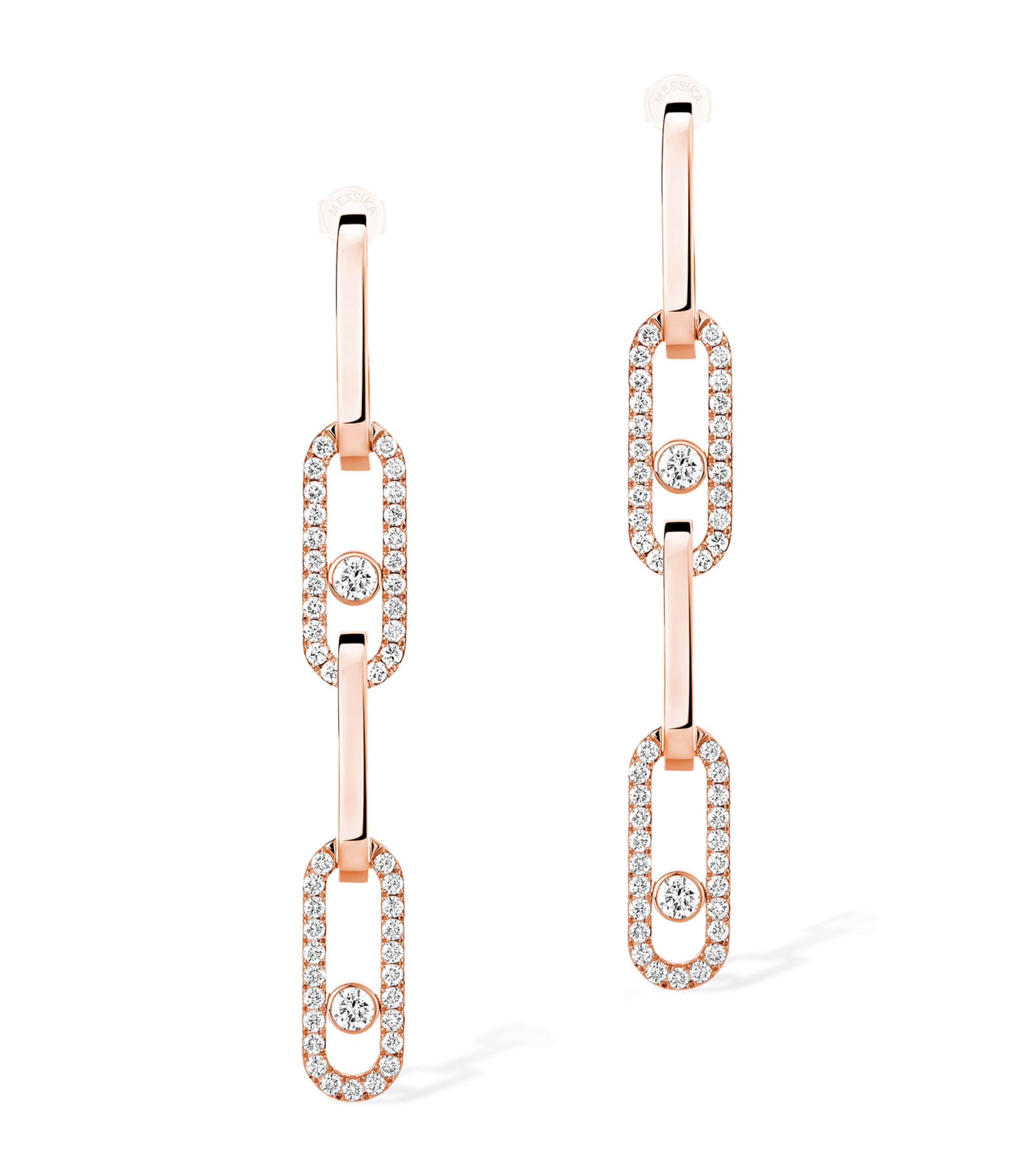 Messika Move Link Pink Gold and Diamond Convertible Earrings Pink Gold Image 1