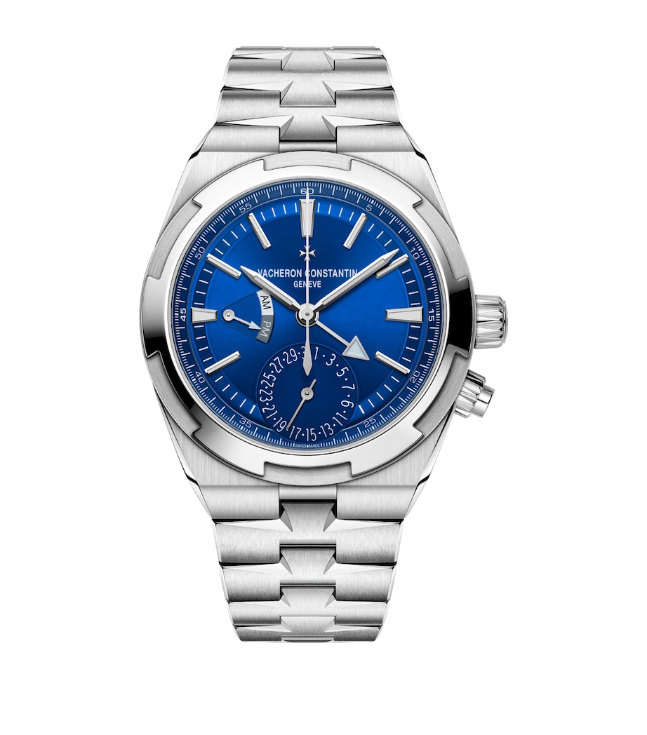 Vacheron Constantin Stainless Steel Overseas Dual Time Watch 41mm Blue Image 1