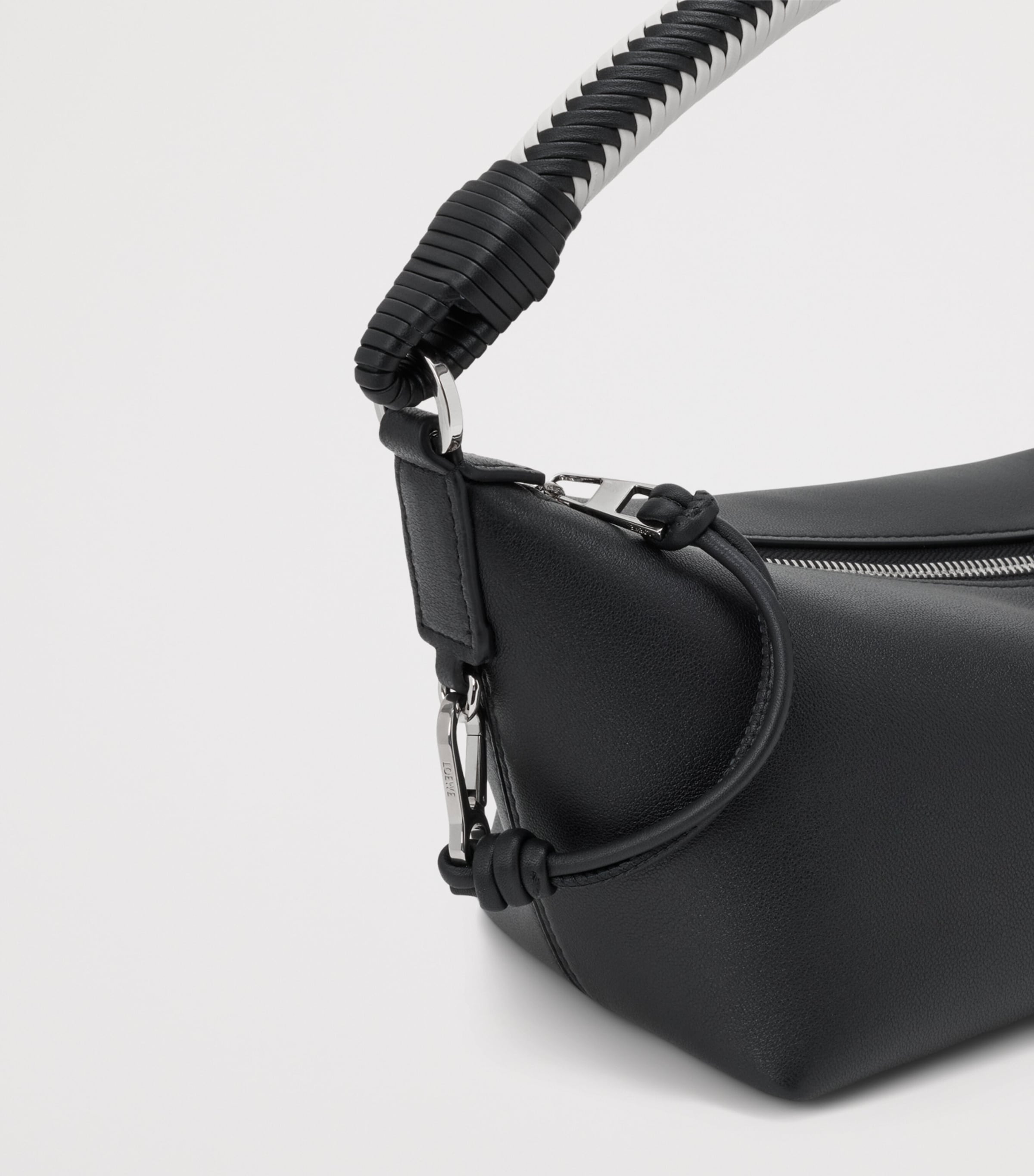 LOEWE Nappa Leather Cala Top-Handle Bag Black/soft White Image 9