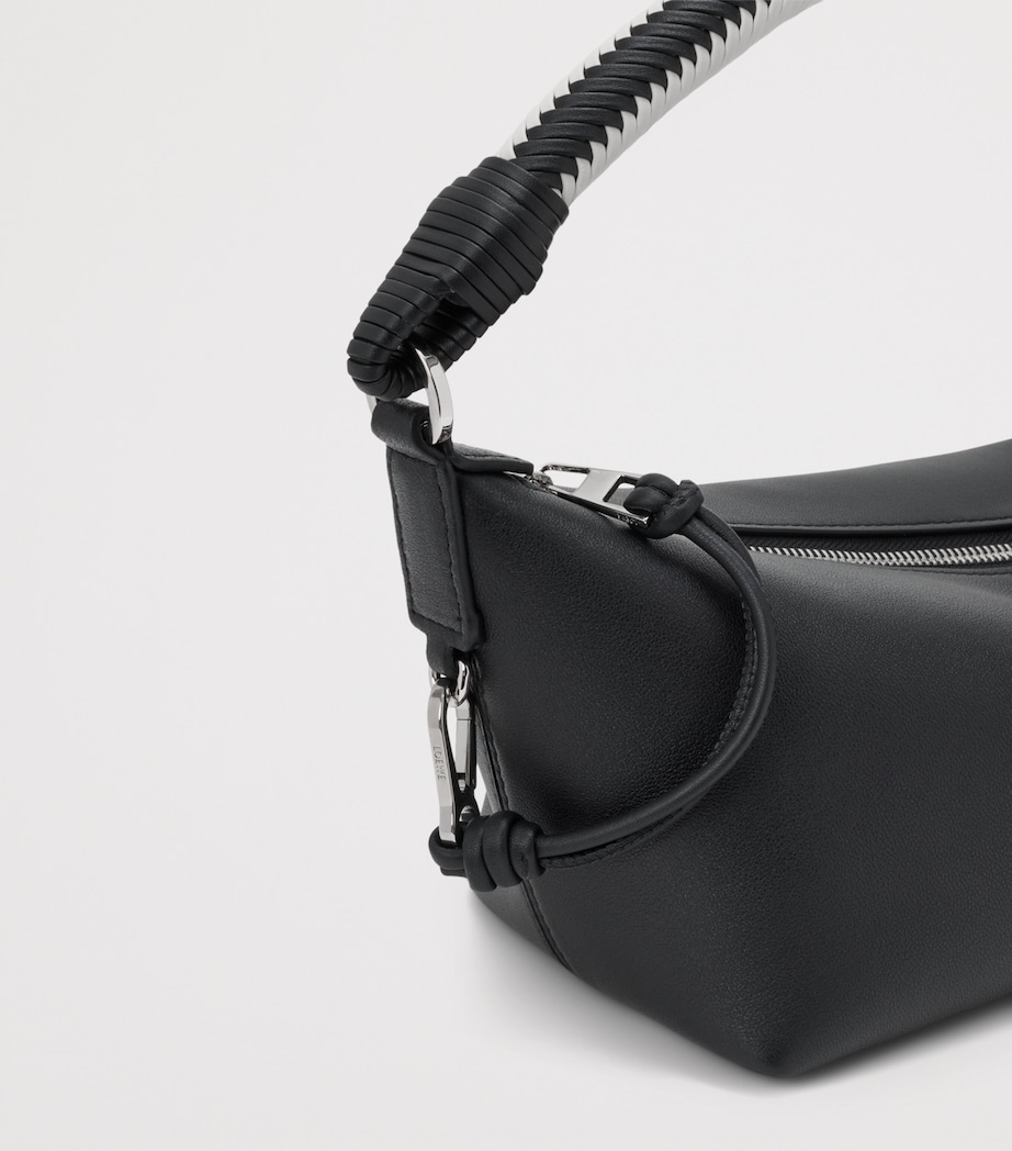 LOEWE Nappa Leather Cala Top-Handle Bag Black/soft White Image 9