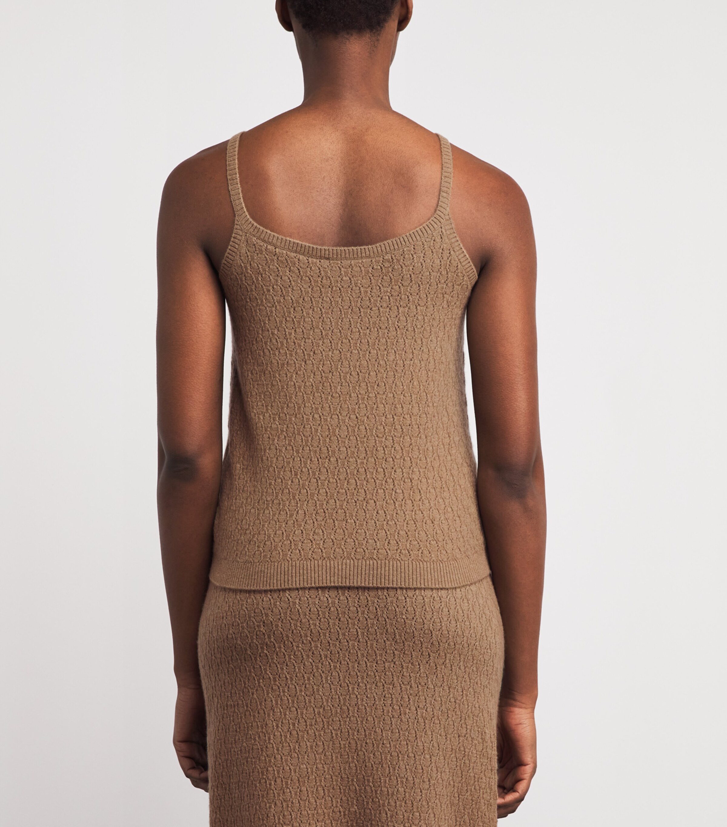 Le Kasha Womens Organic Cashmere Tank Top Camel Image 5