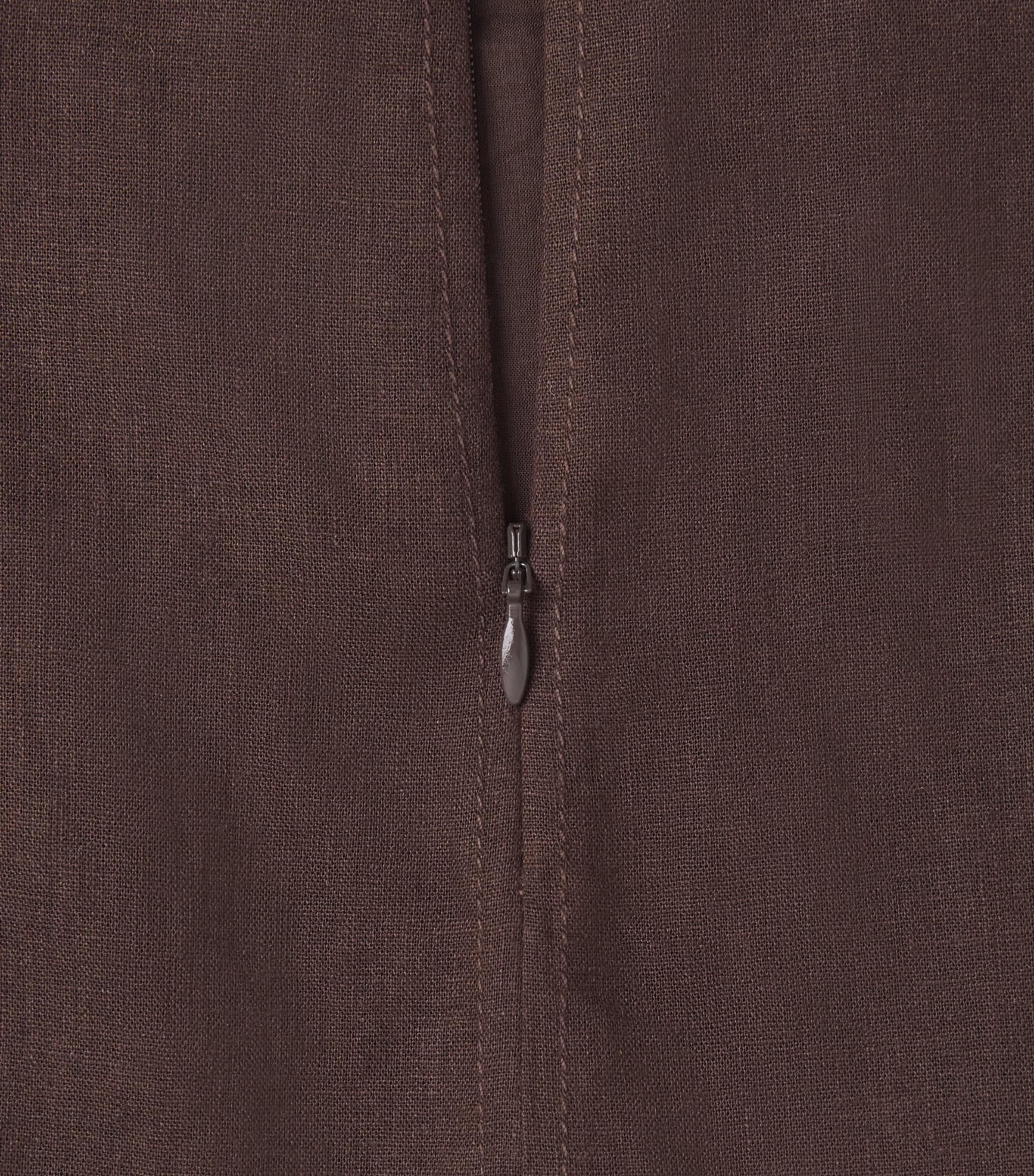ME+EM Womens Linen-Blend Maxi Skirt Cocoa Brown Image 6