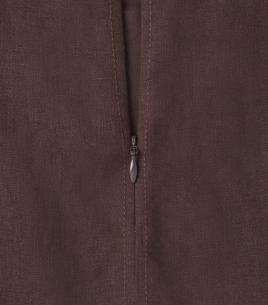 ME+EM Womens Linen-Blend Maxi Skirt Cocoa Brown Image 6