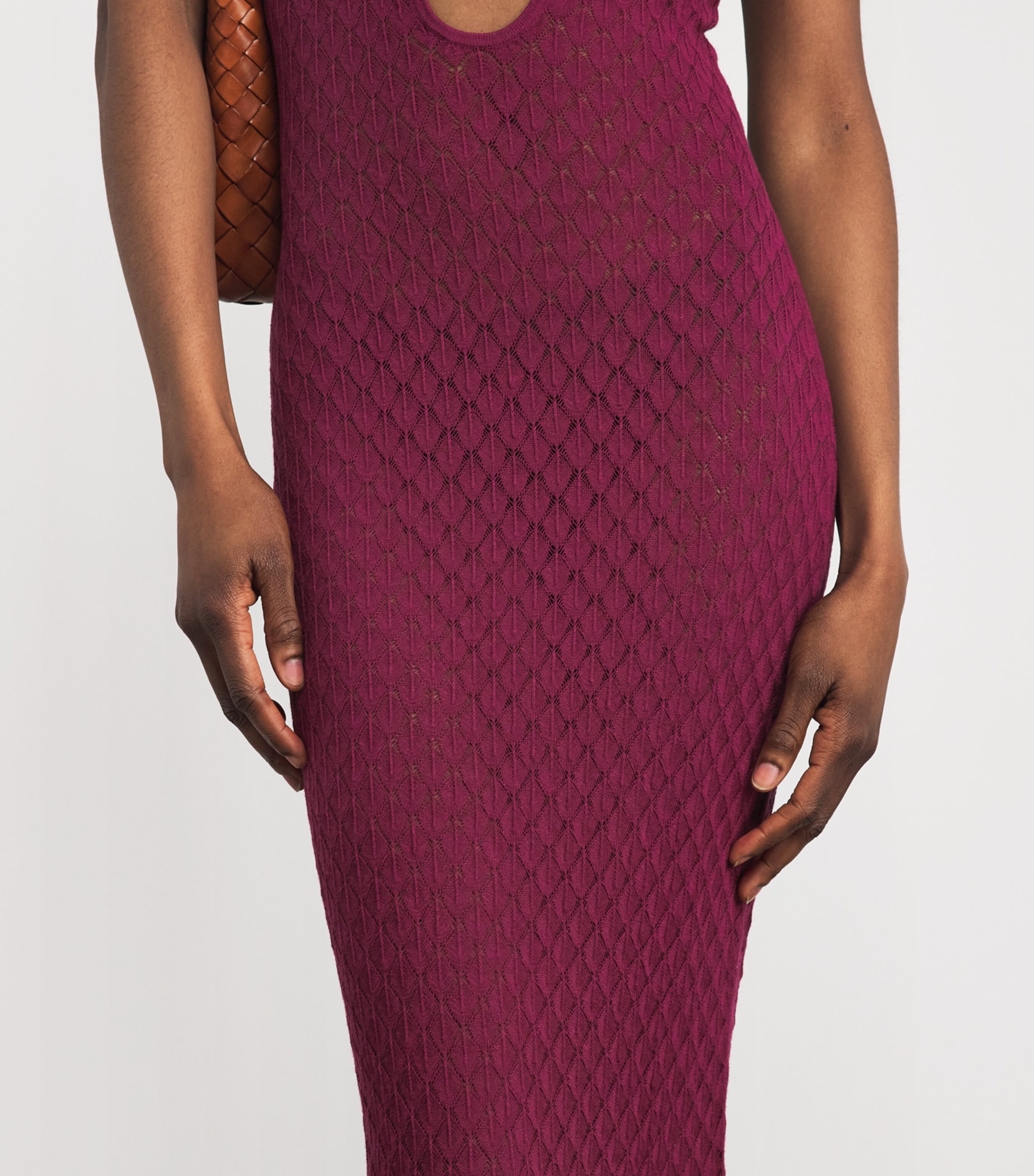 AWAY THAT DAY Womens Crochet Dominica Maxi Dress Cassis Image 5