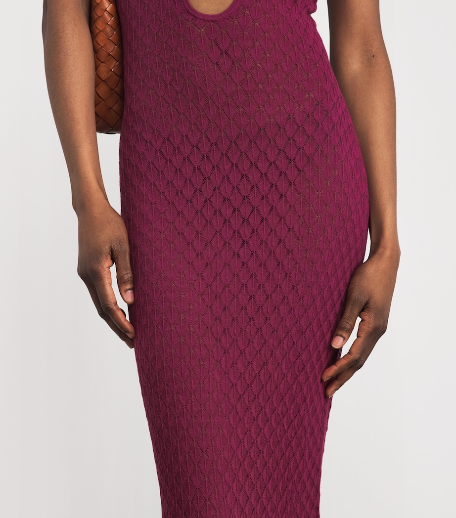 AWAY THAT DAY Womens Crochet Dominica Maxi Dress Cassis Image 5