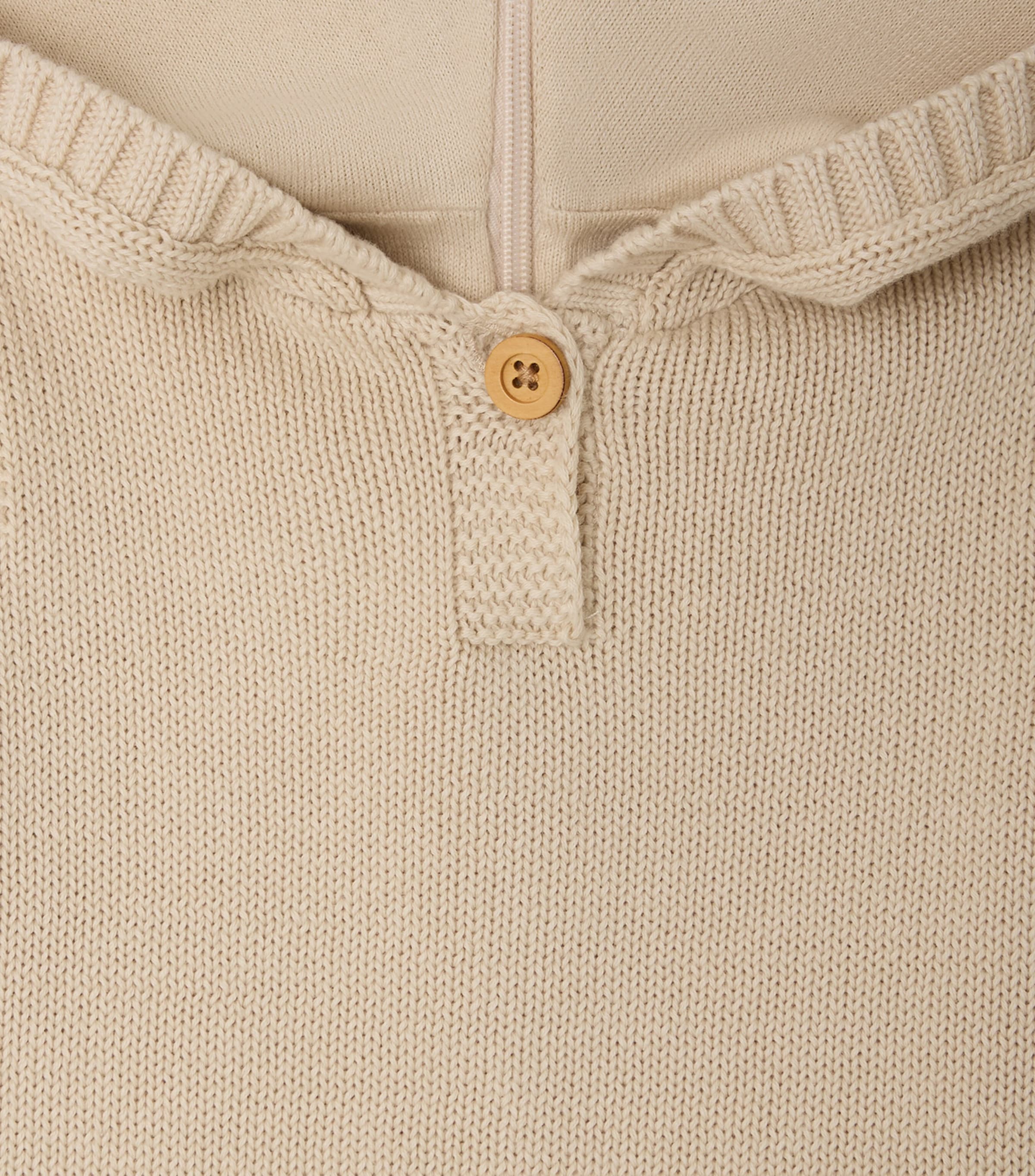 Cotton Longline Hoodie (1-18 Months) BEIGE Image 3