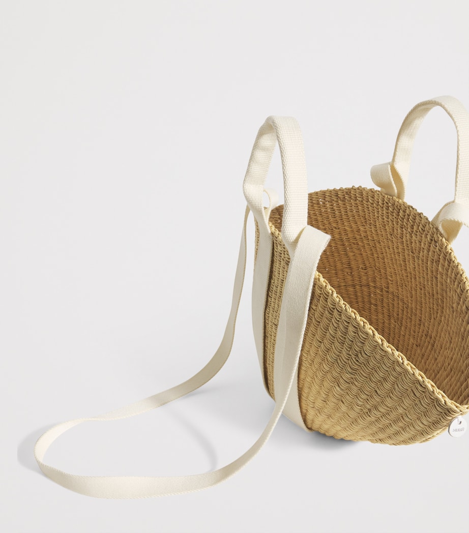 Muun Mini Straw Sophie Tote Bag Natrual Ecru Delft T Image 4
