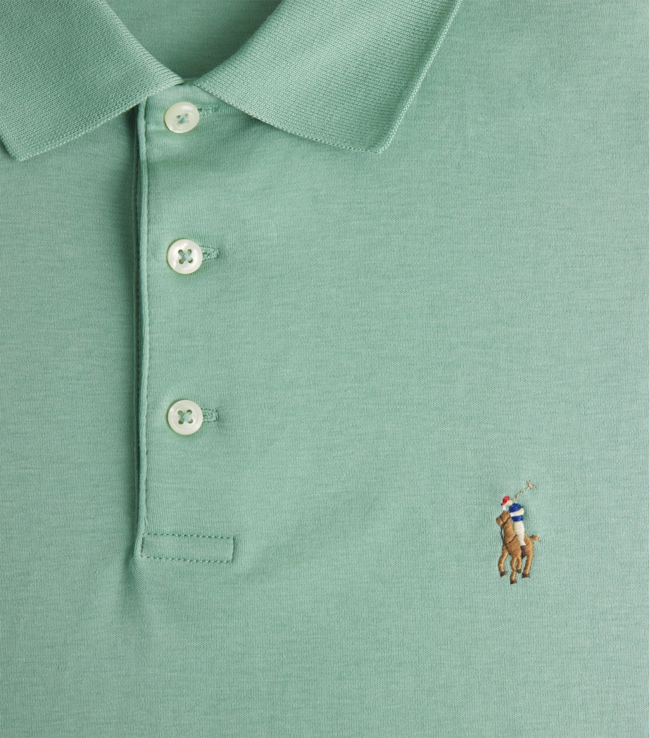 Pima Cotton Slim Polo Shirt FADED MINT Image 5